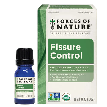 Forces of Nature Fissure Control, Organic Homeopathic Treatment with Witch Hazel for Anal Fissures, Hemorrhoid Related Irritation & Discomfort, Fast, Natural Topical Relief, 0.37 FL OZ Forces of NatureAu supplements