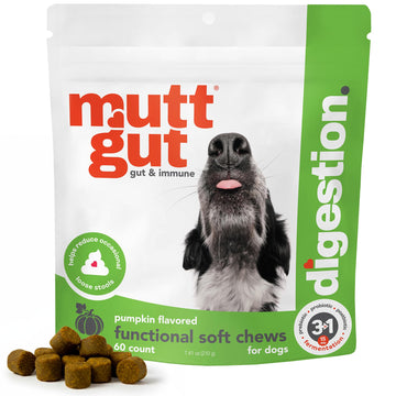 MuttGut® 3-in-1 Puppy & Dog Probiotics + Prebiotics + Postbiotics Chews - Promotes Digestive Health, Supports Immune System and Overall Health - Dog Diarrhea Relief & Immune Support - 60 Soft Chews MUTTGUTAu supplements