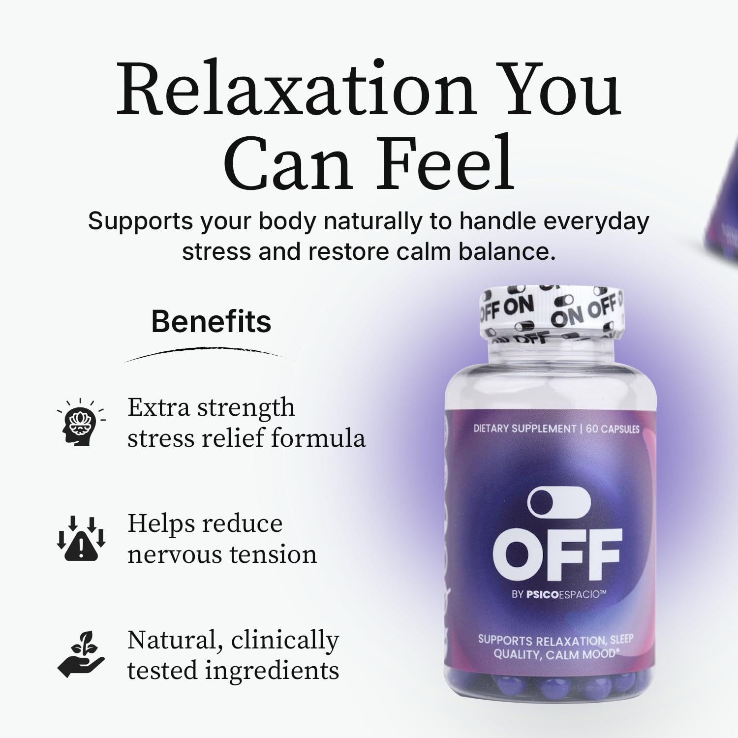 PSICÓESPACIO ON & Off Day & Night Supplement Bundle – Natural Energy with Ashwagandha + Sleep Aid with Melatonin & L-Theanine for Adults, Focus, Relaxation & Mood Support, 60 Count Each OFF BY PSICOESPACIOAu supplements