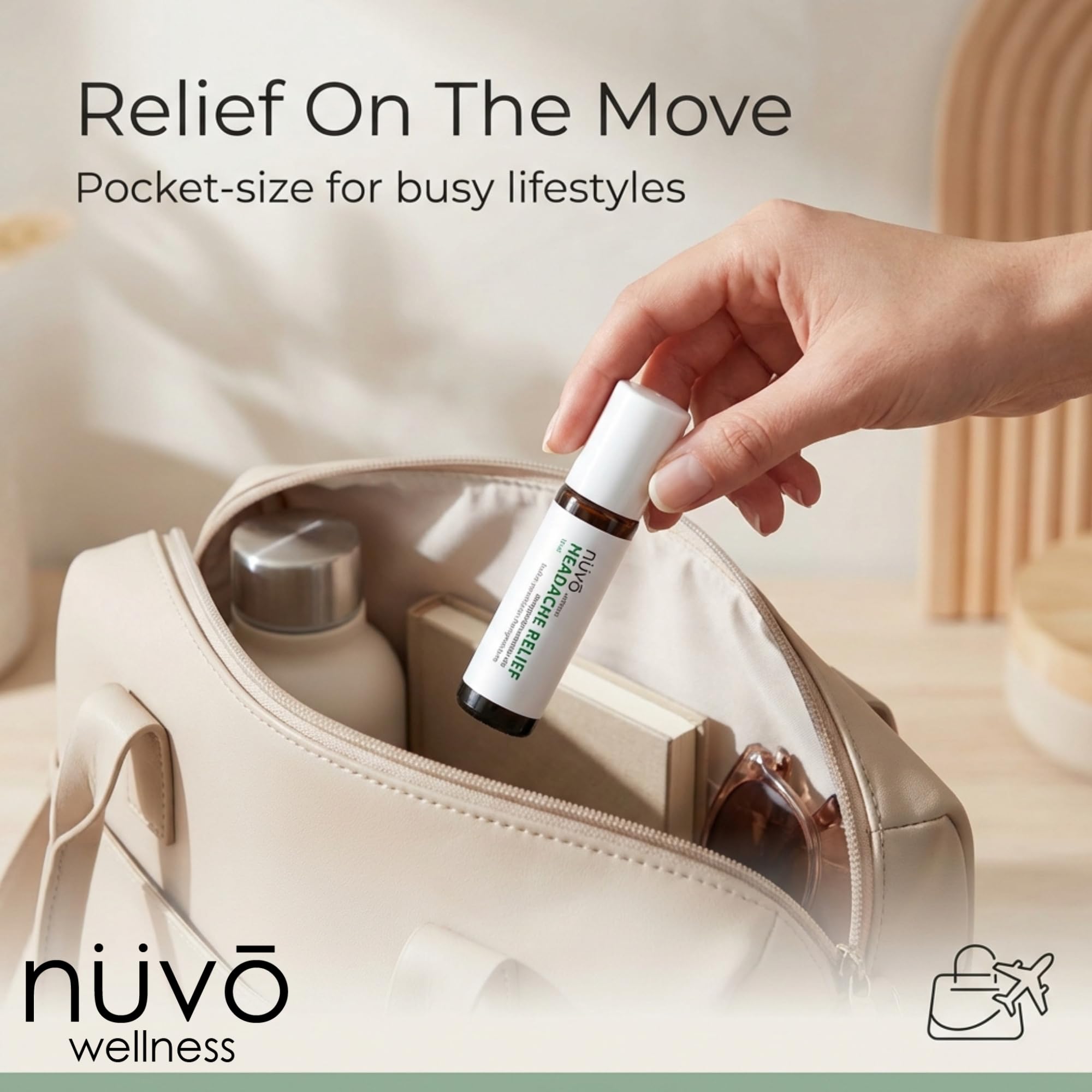 Migraine Relief Roll-On, Made with Peppermint, Lavender, Eucalyptus, & Other Aromatherapy Essential Oils, for Headaches, and Sore Muscles NUVO WELLNESSAu supplements