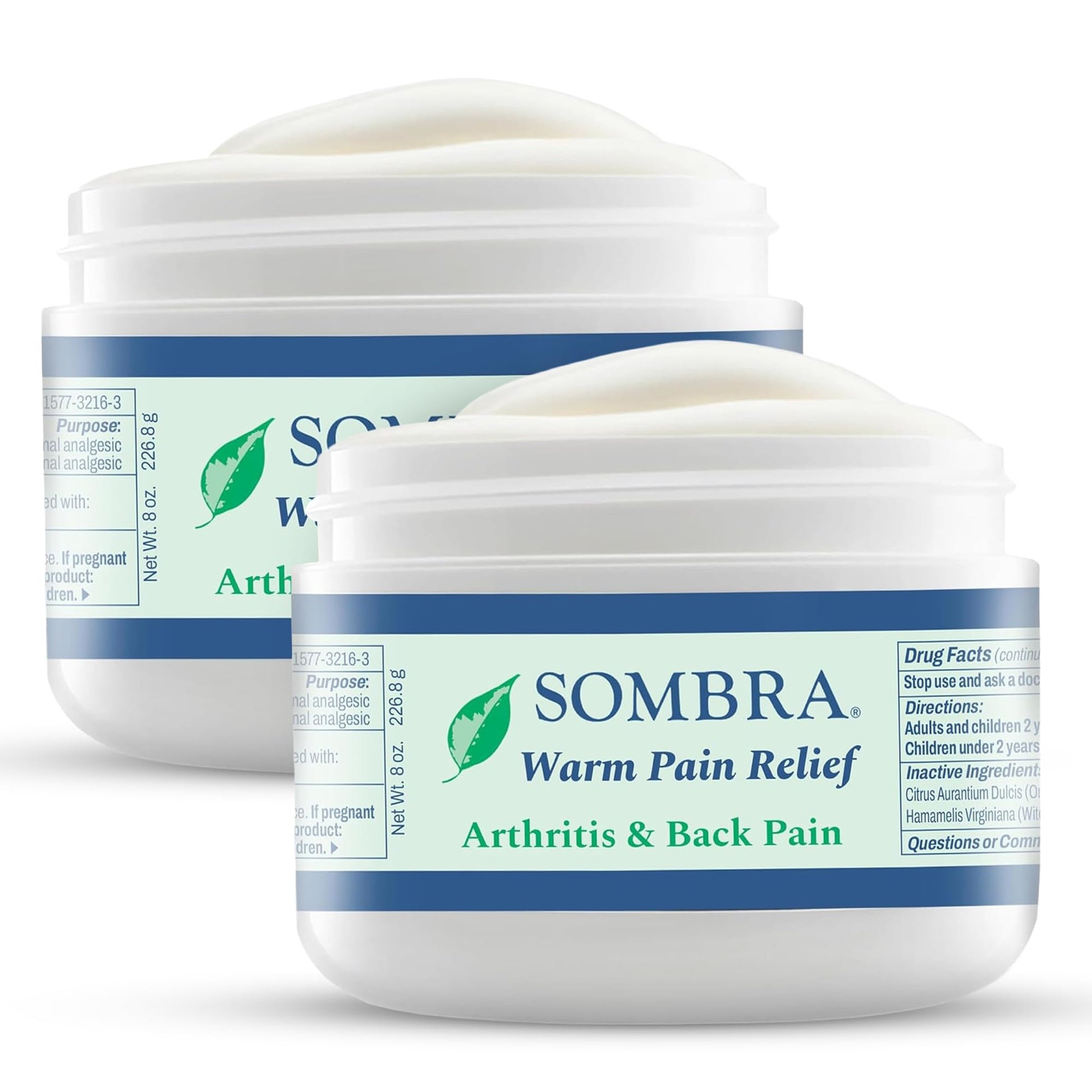 Sombra Warm Pain Relief Gel, Warm Relief for Arthritis and Chronic Pain Pre-Workout Muscle Rub Vegan Formula Free of Artificial Fragrances, Dyes, NSAIDs, Wax, Petroleum, Alcohol - 8oz (2 Pack) SombraAu supplements