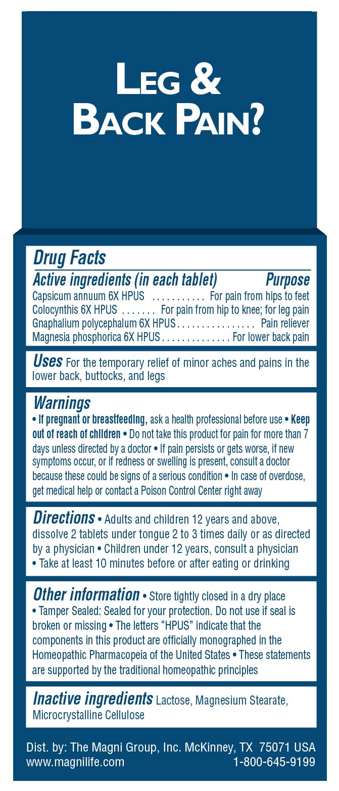 MagniLife Leg & Back Pain Relief Tablets,125 Ct, Fast-Acting Pain Relief Naturally Soothes Burning, Tingling & Stabbing Aches, Symptomatic or Preventative, Non-Habit Forming Quick-Dissolve Tablets MagniLifeAu supplements