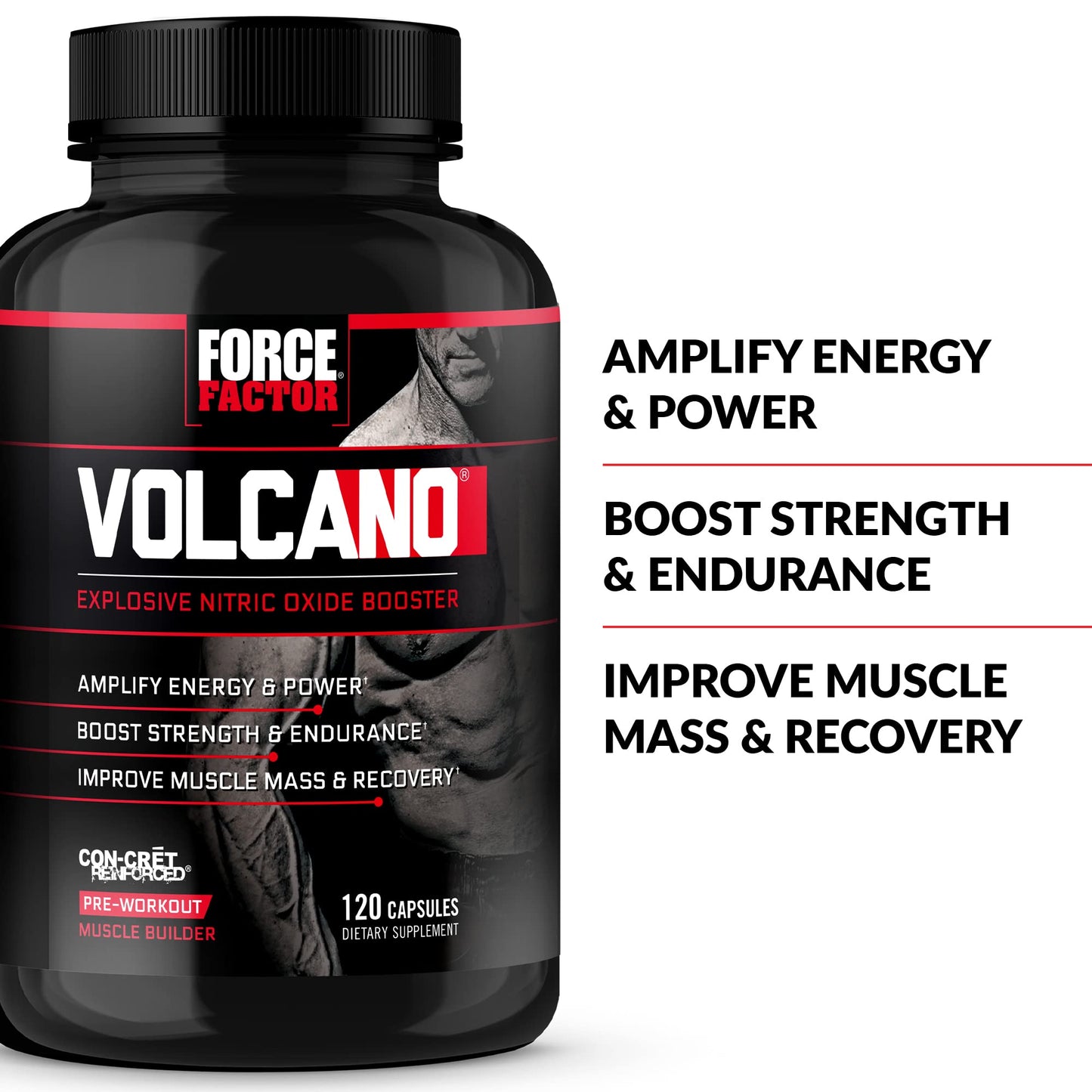 Force Factor Volcano Pre Workout Nitric Oxide Booster Supplement for Men with Creatine Force FactorUS supplements