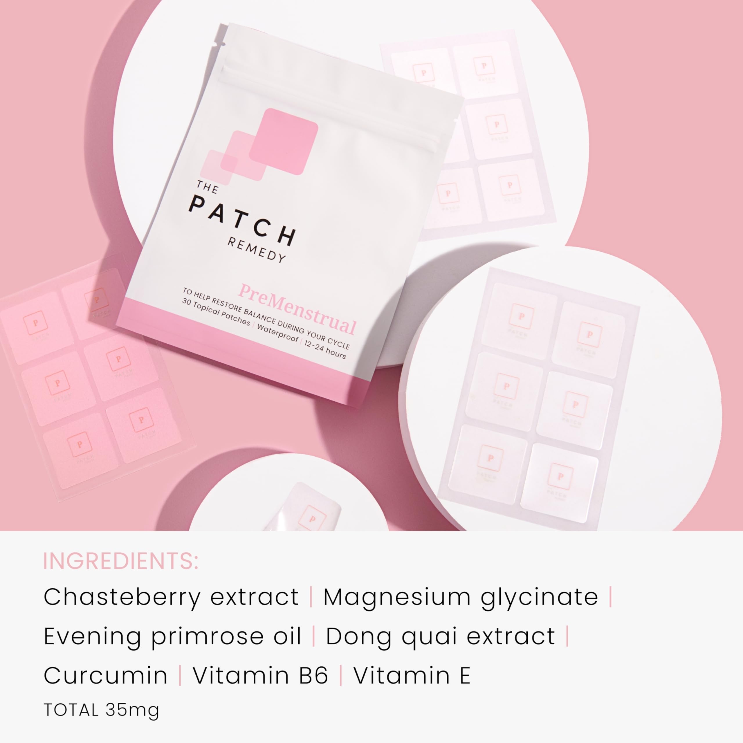 The Patch Remedy Period Patch & Iron Patches Kit - 30 PMS Menstrual Patches for Women with Vitex Chasteberry, Magnesium, Evening Primrose Oil, Dong Quai Extract, Curcumin, Vitamin B6 & E, Iron The Patch RemedyAu supplements