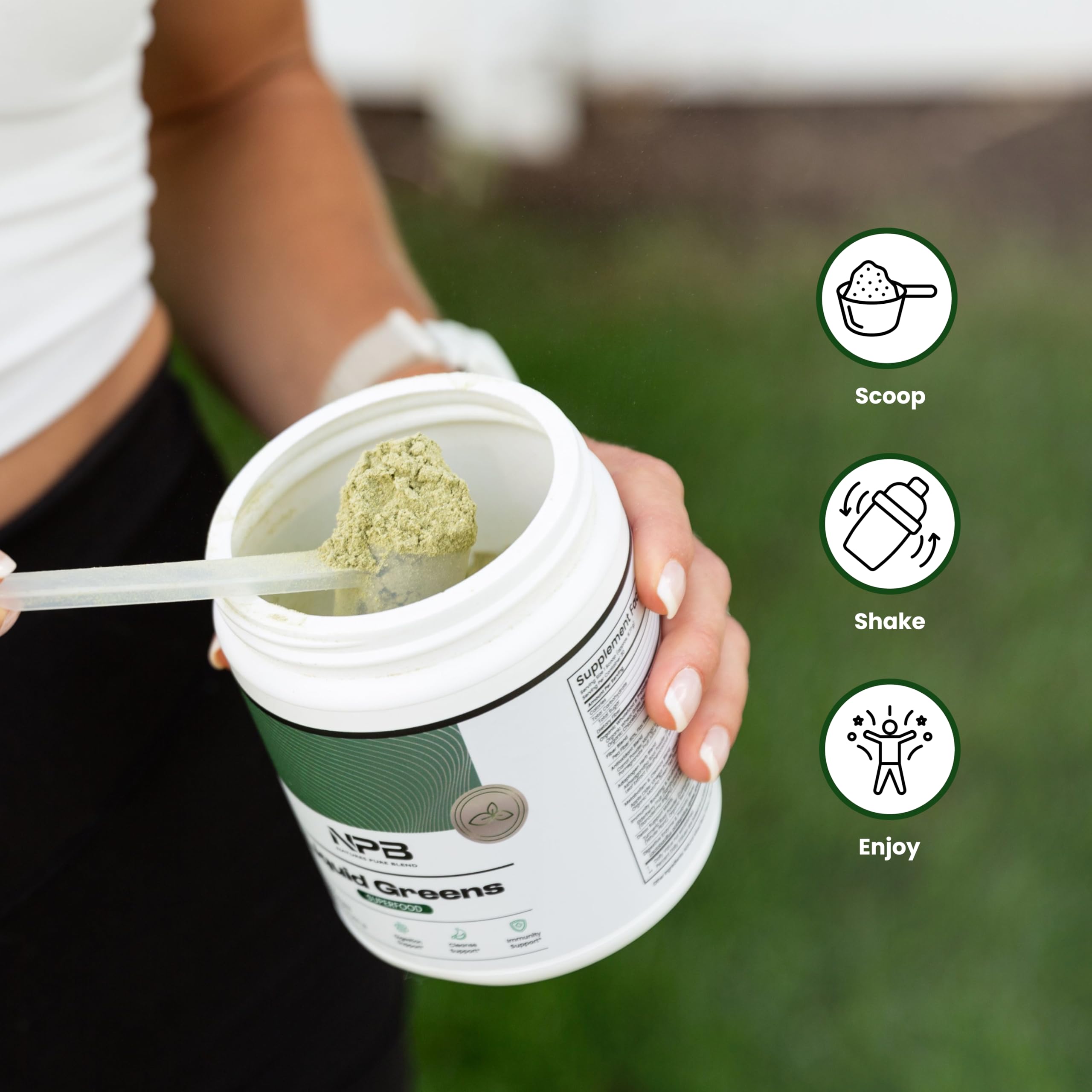 Nature's Pure Blend Super Greens Powder – Organic Greens Superfood Powder Supplements for Green Juice & Smoothie – Probiotic - Drink Mix for Energy Wellness and Digestion (Matcha Flavor, 30 Servings) Nature's Pure BlendAu supplements