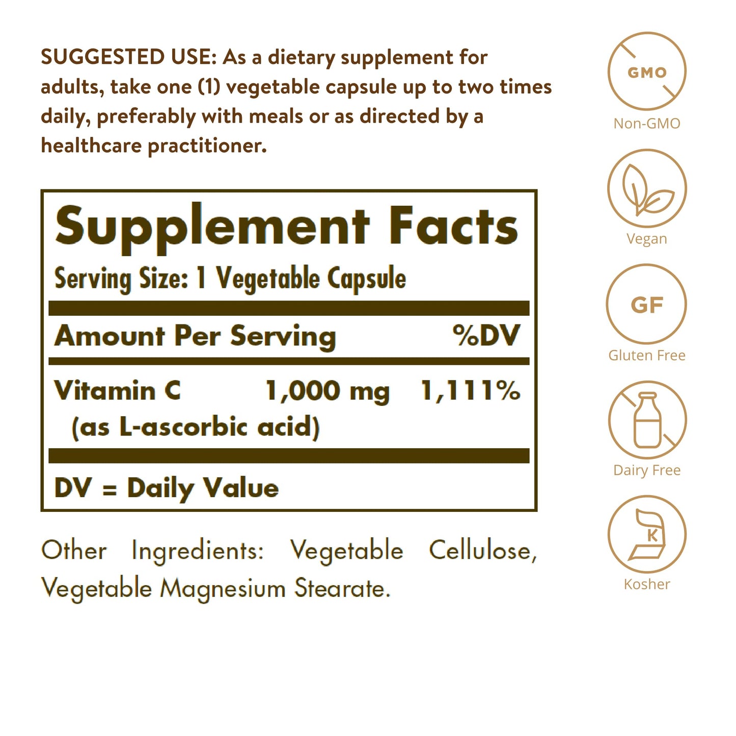 Solgar Vitamin C 1000mg - Healthy Immune System - Helps Fight Free Radicals - Vegan SOLGARUS supplements