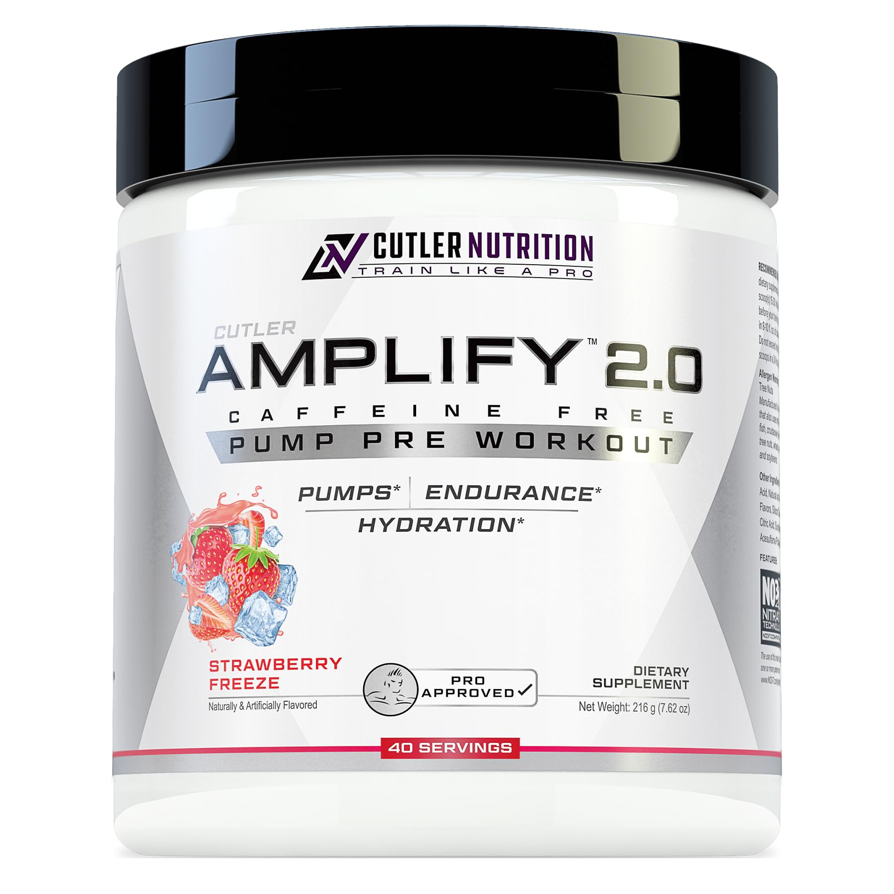 Cutler Nutrition Amplify Pump Pre Workout Caffeine Free Nitric Oxide Booster containing Arginine and Citrulline Pre-Workout for Maximum Pumps Flavor Strawberry Cutler NutritionAu supplements