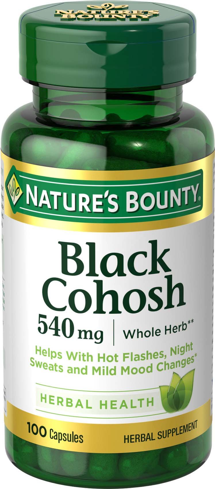 Nature's Bounty Black Cohosh Root Pills and Herbal Health Supplement, Natural Menopausal Support, 540 mg, 100 Capsules Nature's BountyAu supplements