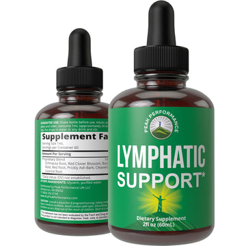 Lymphatic Drainage Drops. Sugar Free 7-in-1 Lymph Detox and Cleanse Support. Vegan Supplement with Echinacea, Red Clover Blossom, Burdock Root, Cleavers Herb, Licorice Root, and More! Peak PerformanceAu supplements