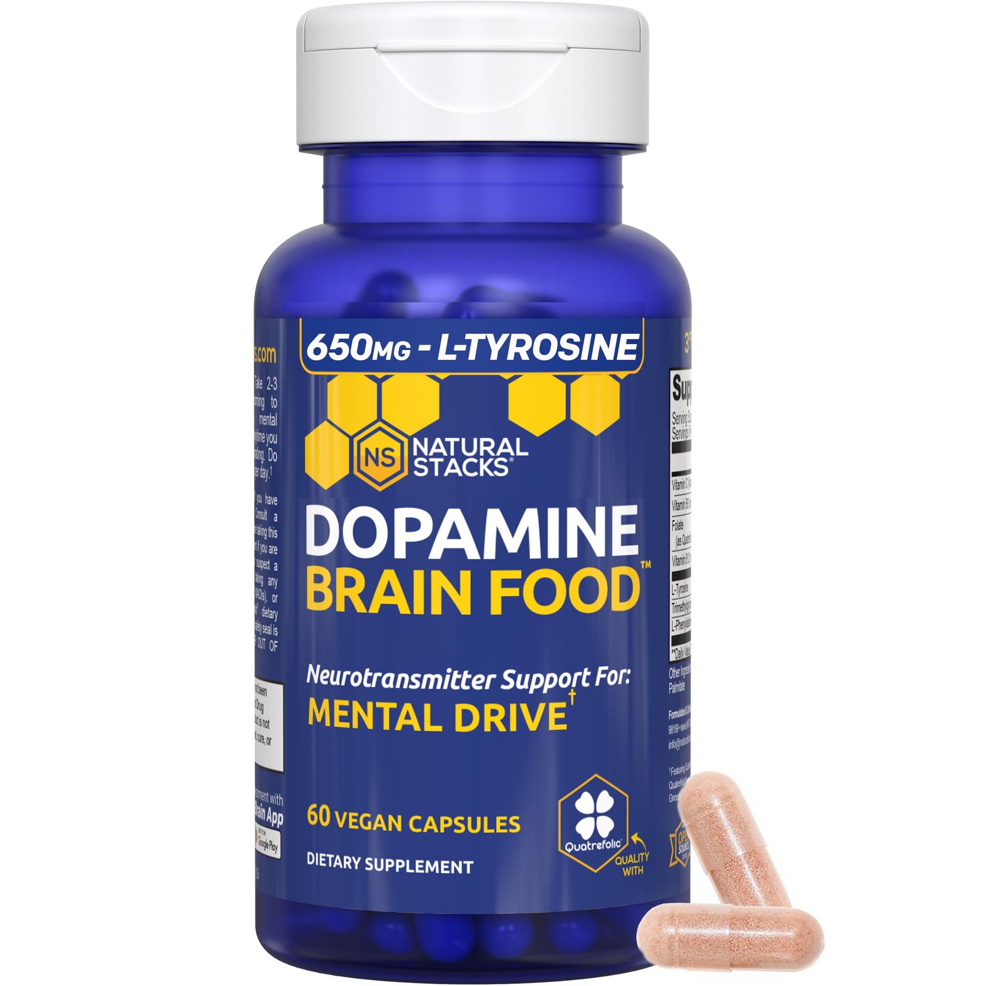 NATURAL STACKS Dopamine Brain Food + Magtech Magnesium Bundle - Chelated Magnesium Complex - Supports Brain Health & Mental Drive* - 150 Total Capsules NATURAL STACKSAu supplements