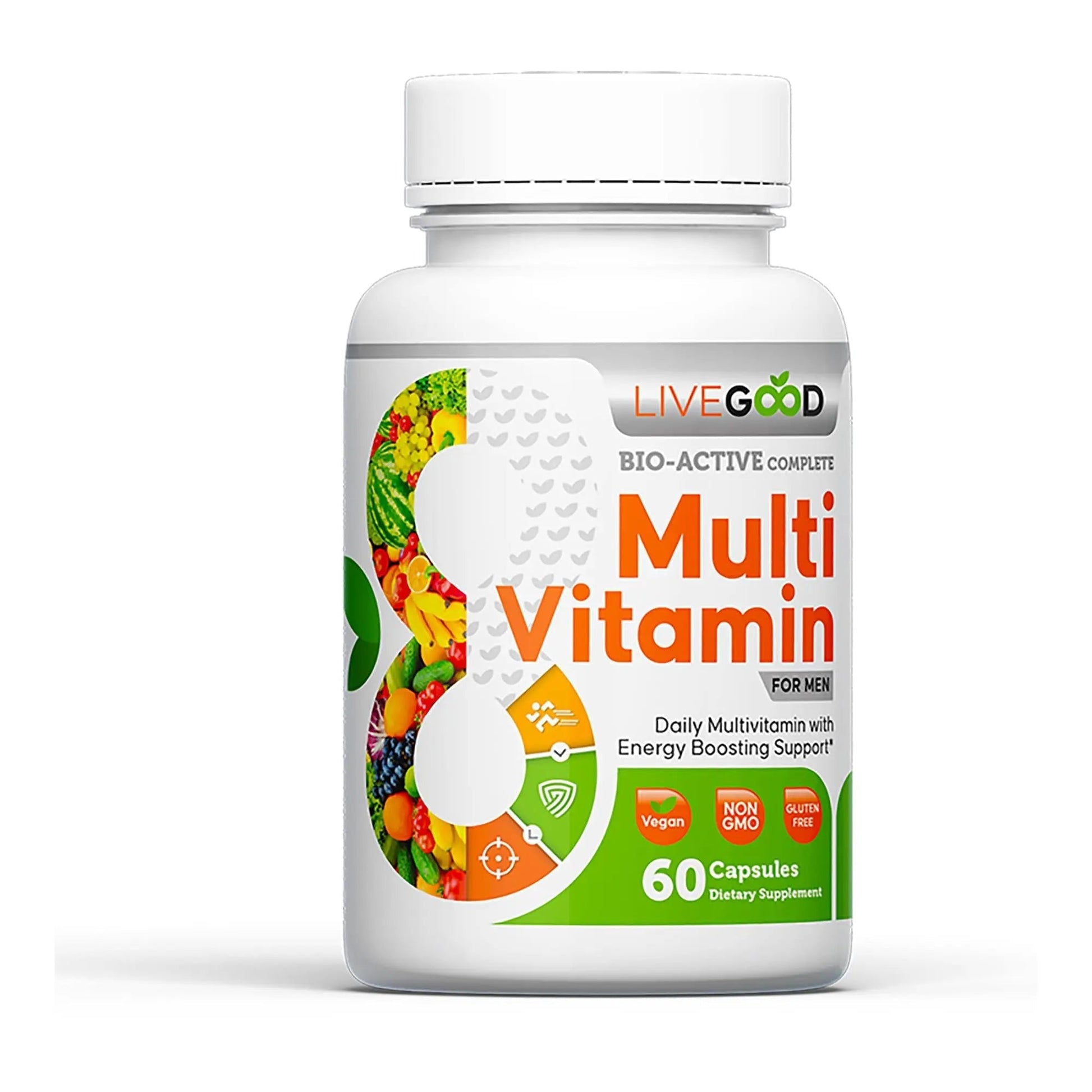 LiveGood Bio-Active Complete Multivitamin for Men, Daily Men’s Multi with 24 Essential Vitamins and Minerals for Energy, Immunity LIVEGOODAu supplements
