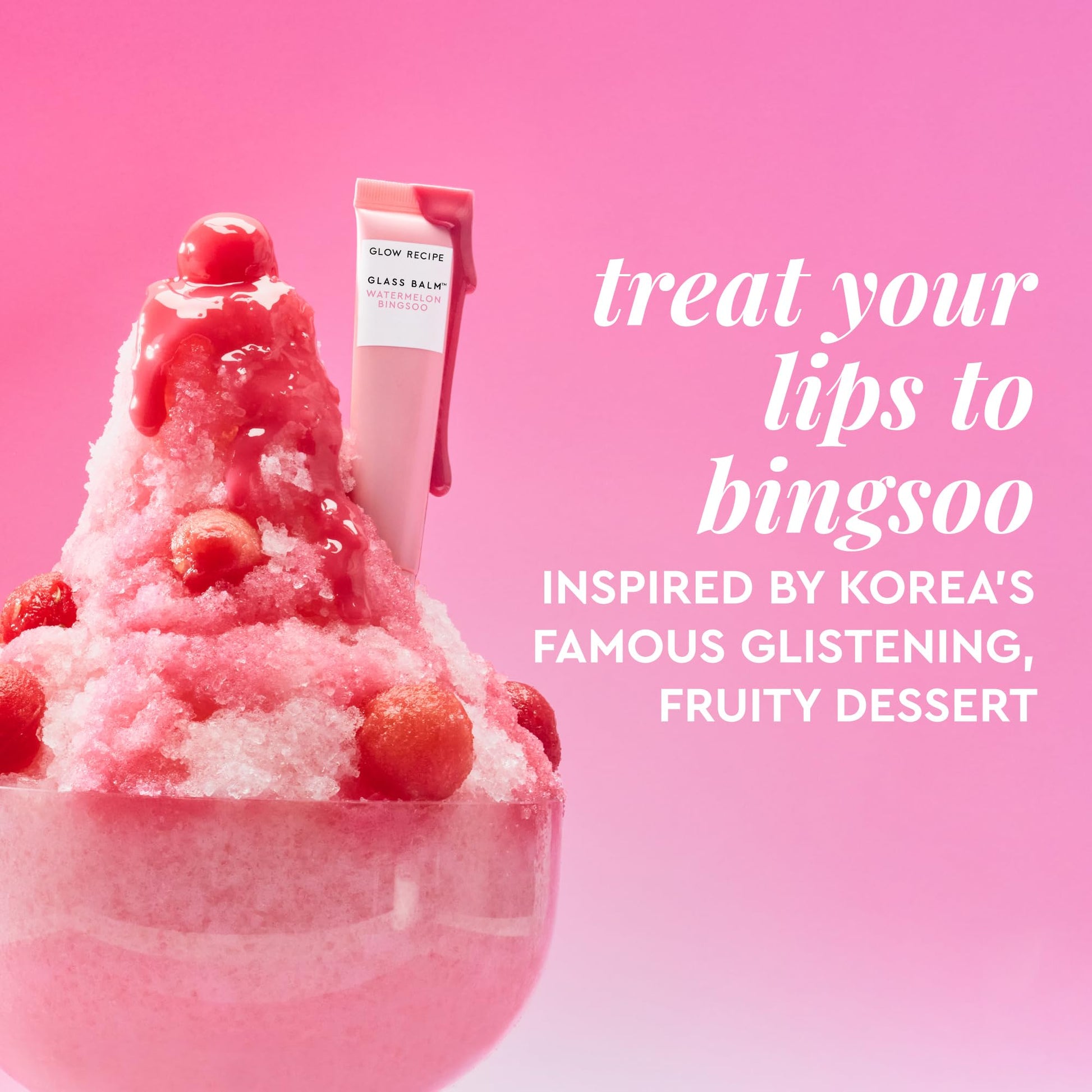 Glow Recipe Glass Balm Lip Treatment - 12Hr Hydrating Lip Balm & Moisturizer with Hyaluronic Acid to Smooth, Plump & Protect from Dryness - Sheer Soft Pink Tint, Watermelon Bingsoo (15 ml) Glow RecipeAu supplements