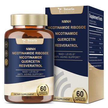 Totaria NMNH (NMN Alternative Supplement) (Dihydronicotinamide Mononucleotide) Ultra Strength, NAD+ Support w/Resveratrol & Quercetin, Ultra Absorption for Anti-Aging, Vegan, 60 Counts TotariaAu supplements