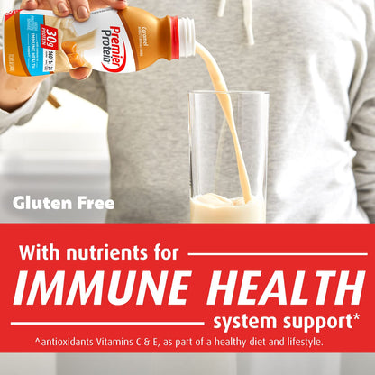 Premier Liquid Protein Shake, Caramel, 30g Protein, 1g Sugar, 24 Vitamins & Minerals Premier ProteinUS supplements