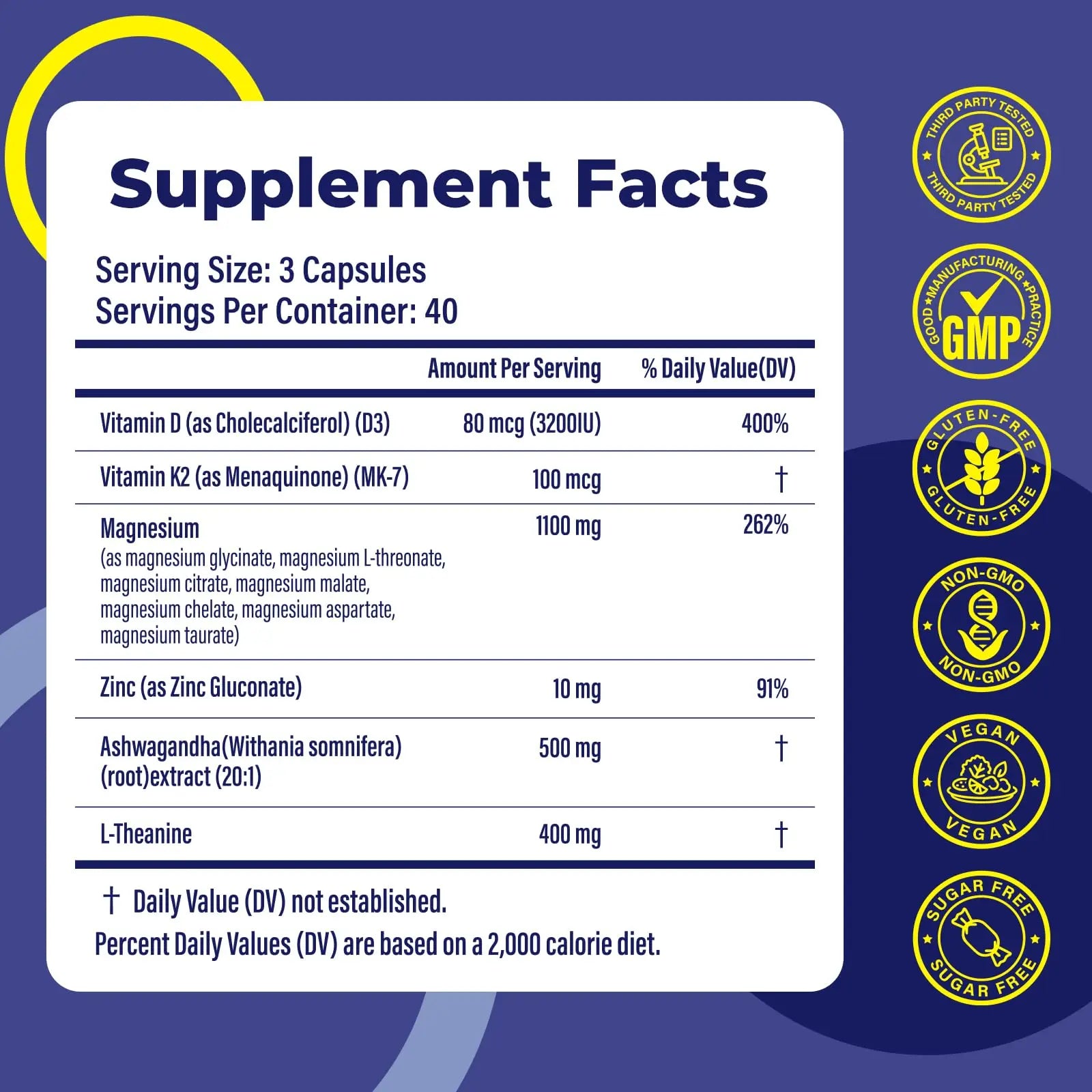 Magnesium Complex for Women & Men 1100mg, 7-in-1 Magnesium Supplement with Ashwagandha & L-Theanine for Calm & Sleep Support, High Absorption, Vegan 120 Capsules Zytheronnz supplements