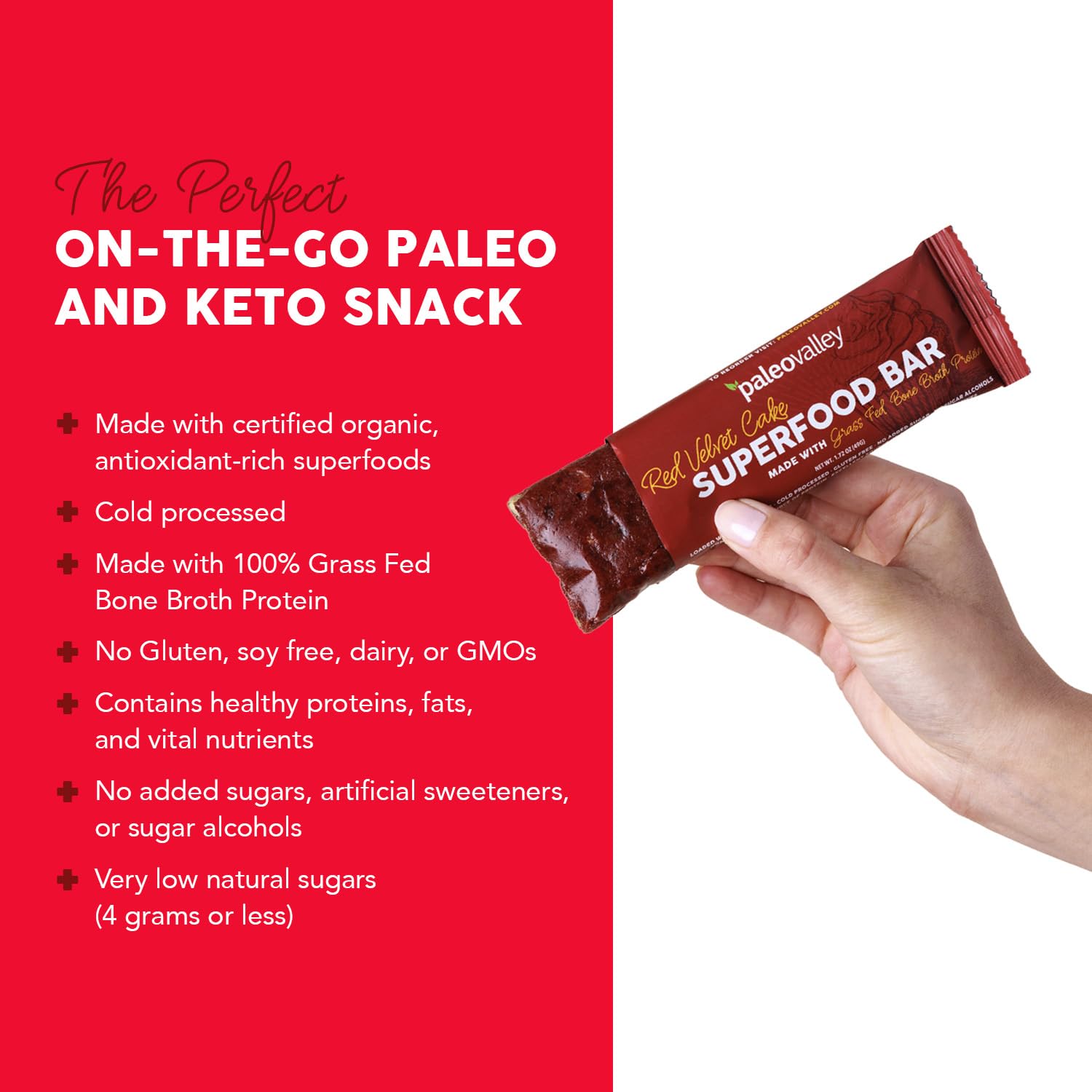 Paleovalley Superfood Bars – Red Velvet– 10 Pack – 9g Protein per Bar – Gluten-Free, Grain-Free, Paleo, Non-GMO – On-the-Go Snack PaleovalleyUS supplements