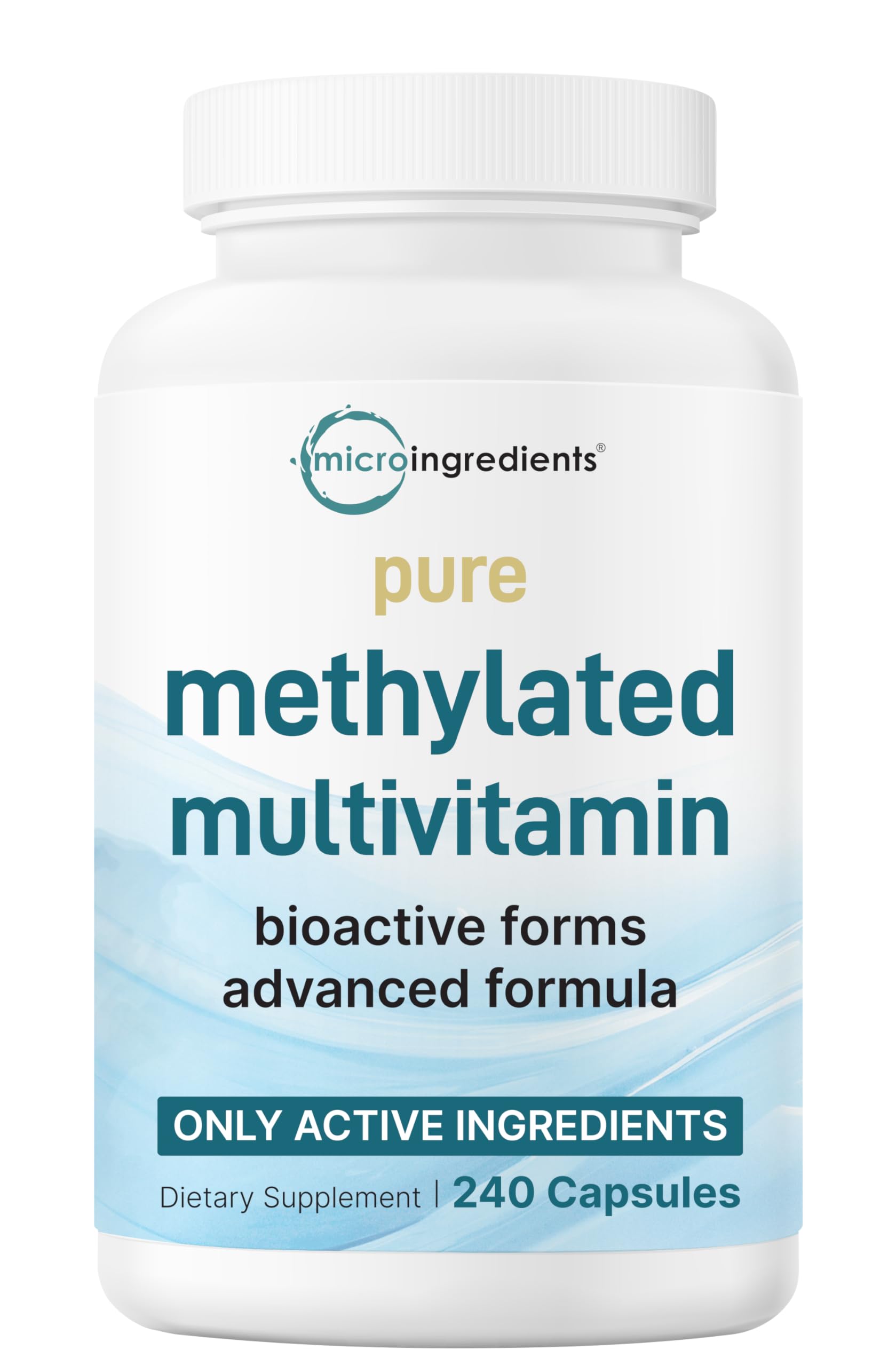 Micro Ingredients Pure Methylated Multivitamin, 240 Capsules | 19-in-1 Formula with Vitamins C, D, B12, Folate, Magnesium, Zinc & More | Micro IngredientsAu supplements