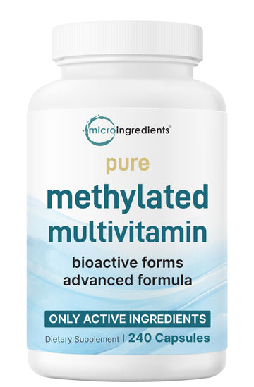 Micro Ingredients Pure Methylated Multivitamin, 240 Capsules | 19-in-1 Formula with Vitamins C, D, B12, Folate, Magnesium, Zinc & More | Micro IngredientsAu supplements