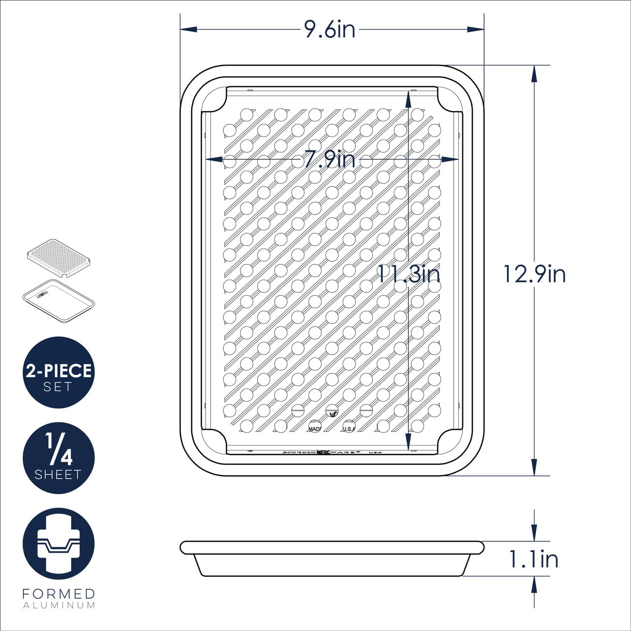 Nordic Ware Naturals Quarter Sheet with Multi-Purpose Oven and Cooling Rack Nordic WareAu supplements