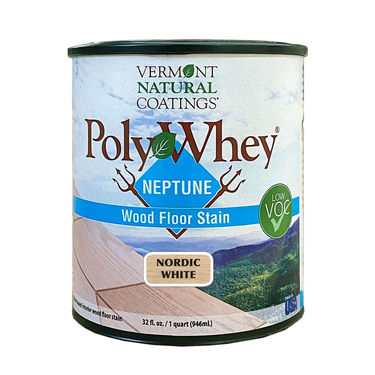 Vermont Natural Coatings PolyWhey Neptune Wood Floor Stain - Nordic White - Quart Vermont Natural CoatingsAu supplements