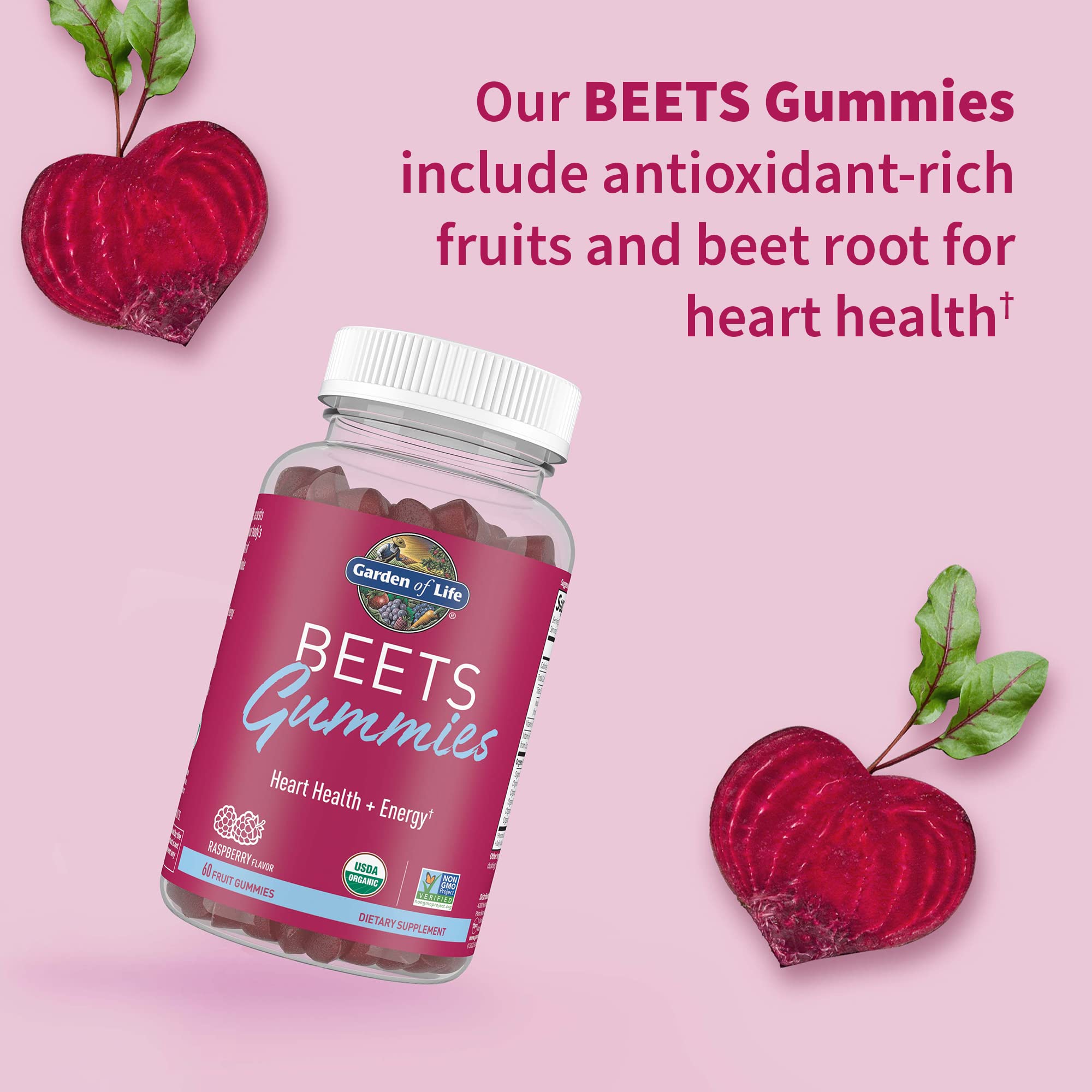 Garden of Life Organic Beet Root Gummies Made from Pectin with Antioxidants, Vitamin C, Vitamin D & B12 for Heart Health & Energy – BEETS Gummies – Vegan, Gluten Free, Non GMO, Raspberry, 30 Servings Garden of LifeAu supplements