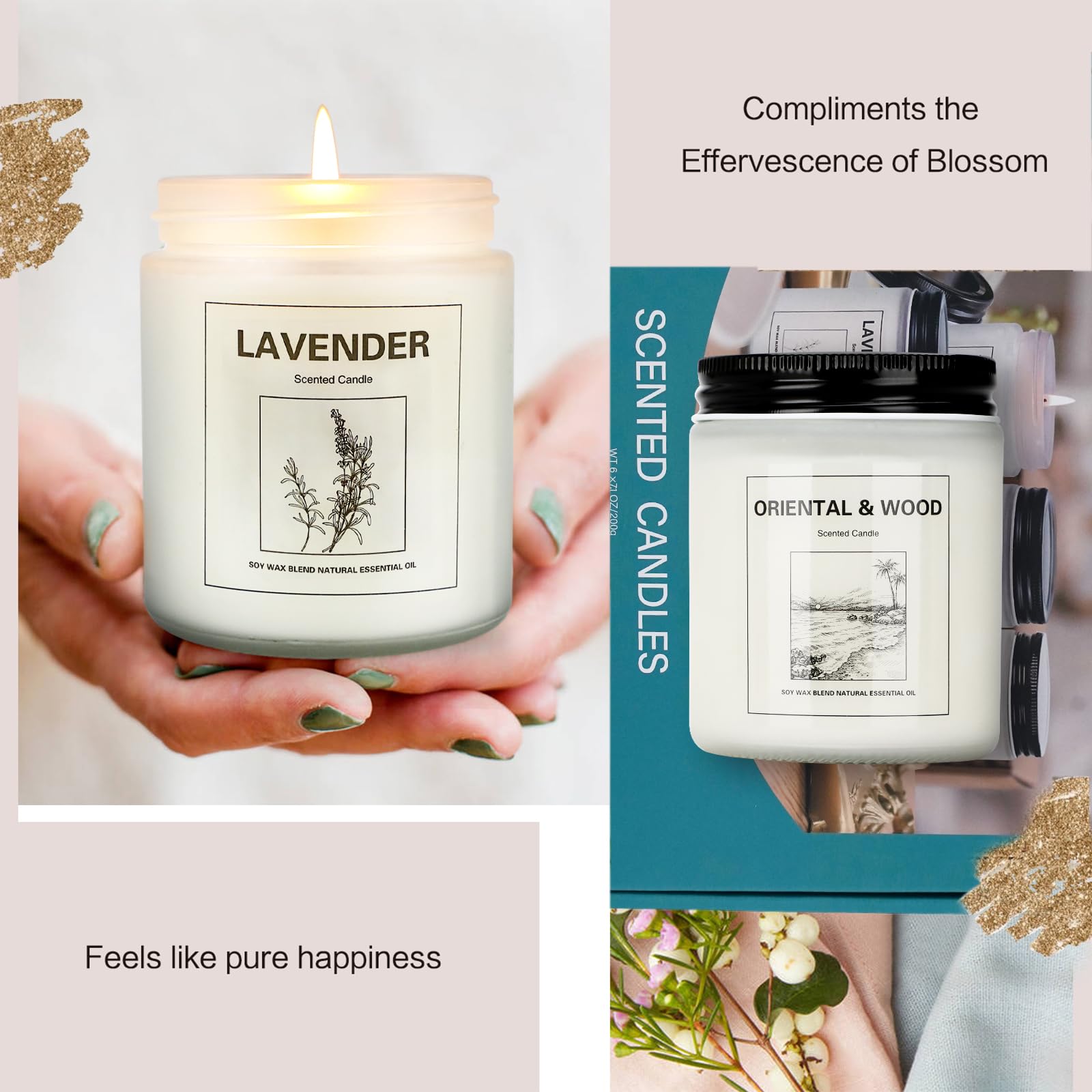 6 Pack Scented Candles, Aromatherapy Candles Gifts Set for Women, 42.6 oz 300 Hour Long Lasting YINUO LIGHTAu supplements