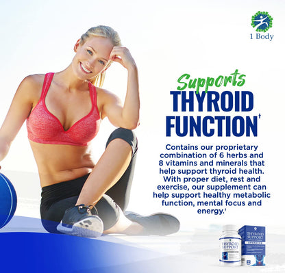 1 Body Thyroid Support Supplement for Women and Men - 2 Pack 60 Days 1 BodyUS supplements