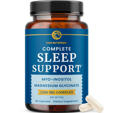 Complete Sleep Support | Myo Inositol + Magnesium Glycinate | Restful Sleep & Relaxation Support | 1100MG Complex | Melatonin-Free, Non-GMO | Inositol Supplement with Magnesium-Glycinate | 60 Ct Nobi NutritionAu supplements