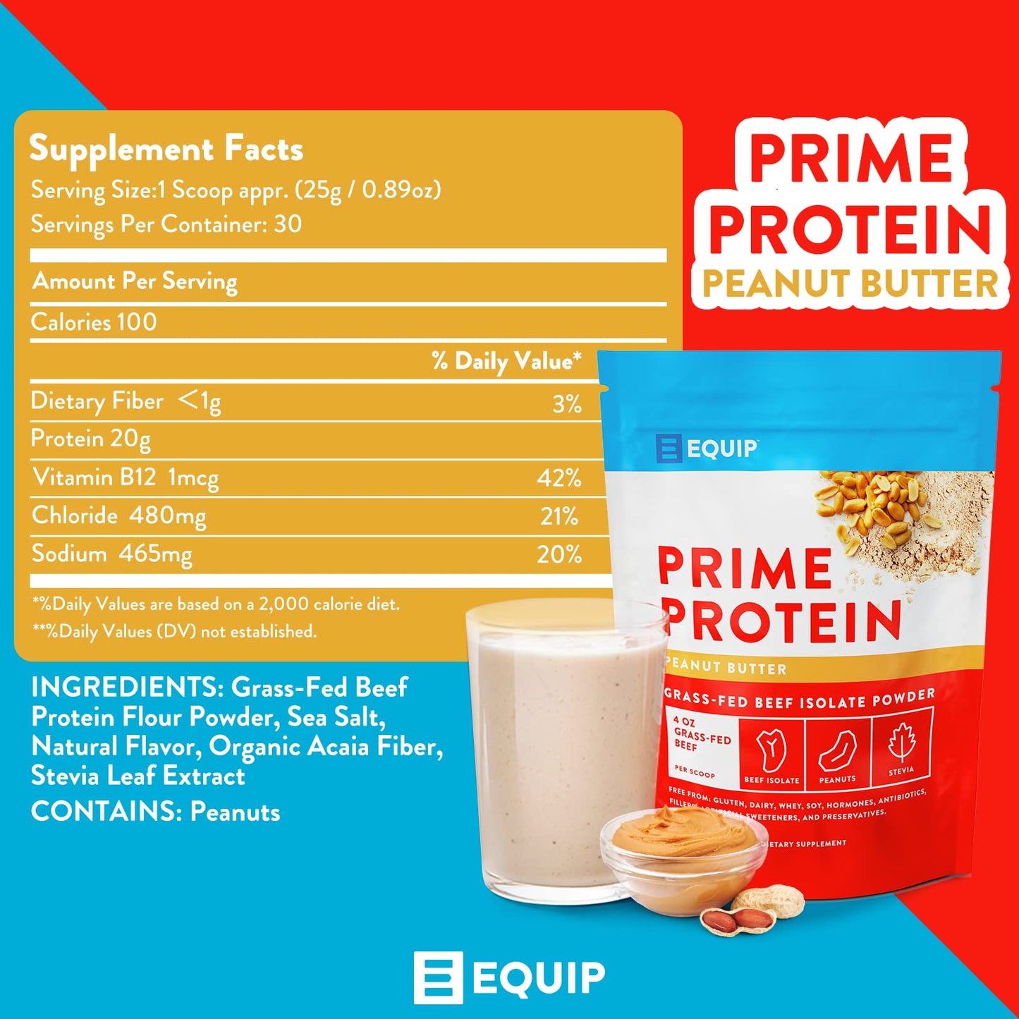 Equip Foods Prime Protein - Grass Fed Beef Protein Powder Isolate - Paleo and Keto Friendly EquipUS supplements
