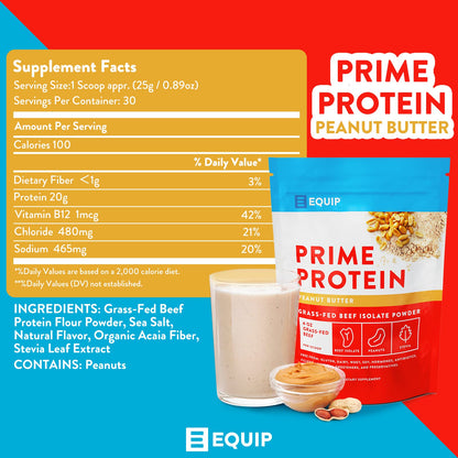 Equip Foods Prime Protein - Grass Fed Beef Protein Powder Isolate - Paleo and Keto Friendly EquipUS supplements