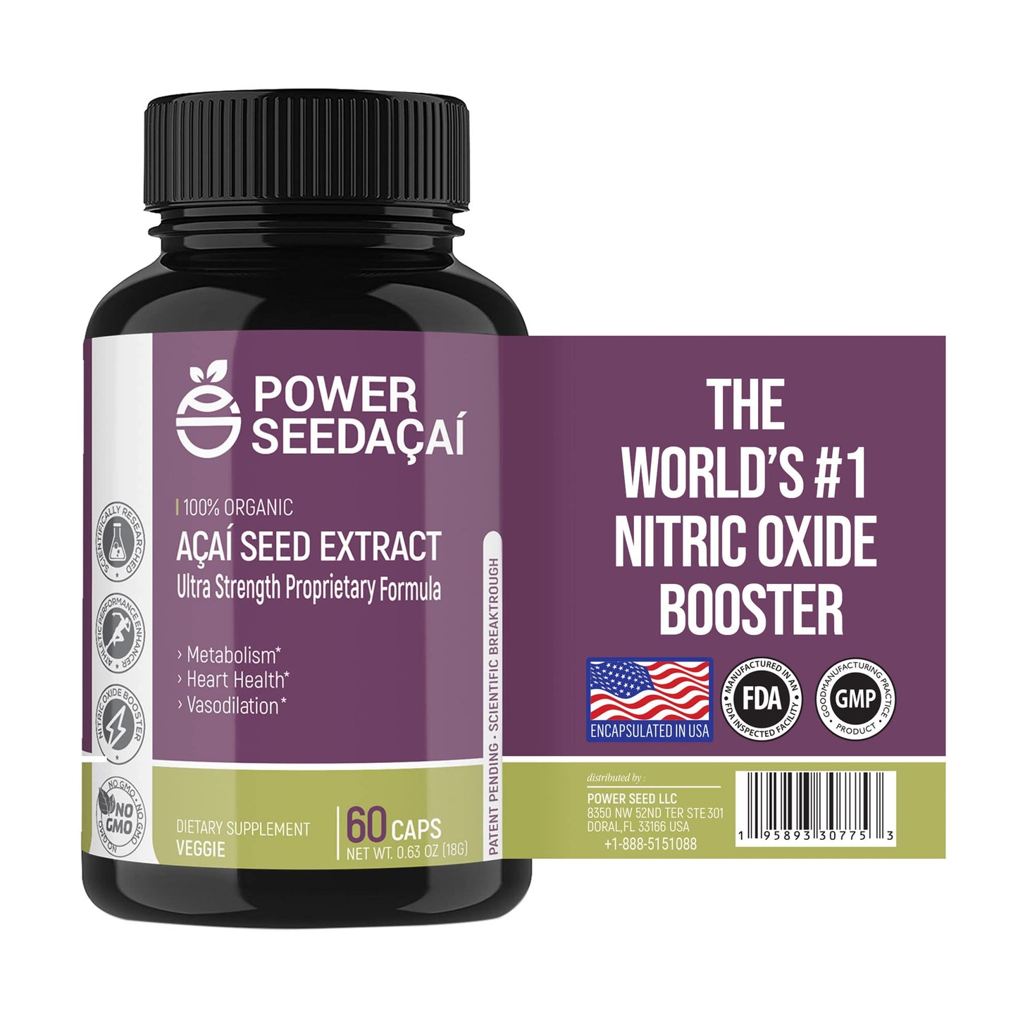 POWER SEEDAÇAÍ New Patented Nitric Oxide Supplement -Increase Blood Flow & Circulatio POWER SEEDAÇAÍUS supplements
