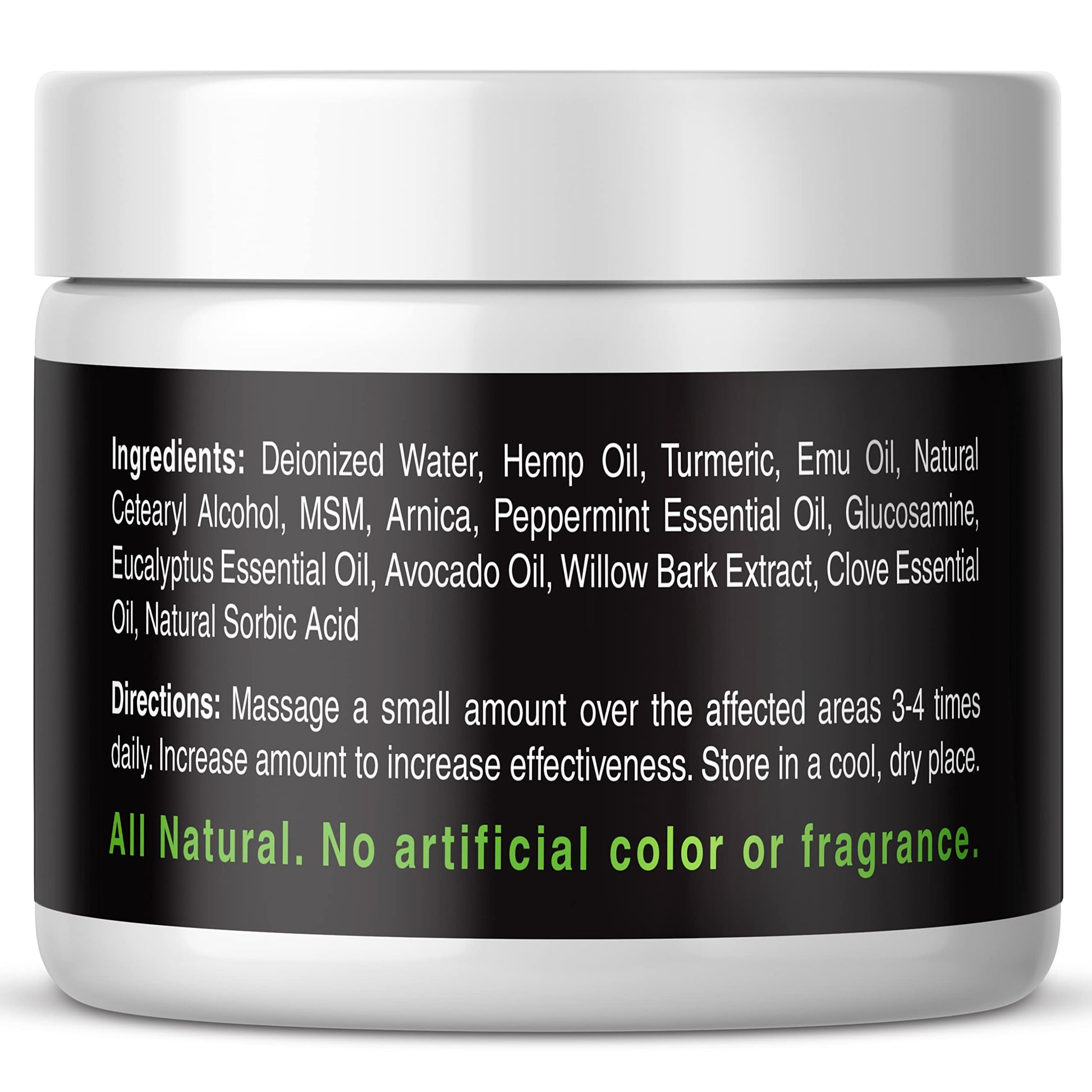 Health Revolution Hemp Arnica Cream Maximum Strength - Soothes Muscles, Joints, Feet, Nerve, Back, Knee, Hip, with Arnica, MSM, Emu, Turmeric - Expertly Formulated 4oz Health RevolutionAu supplements