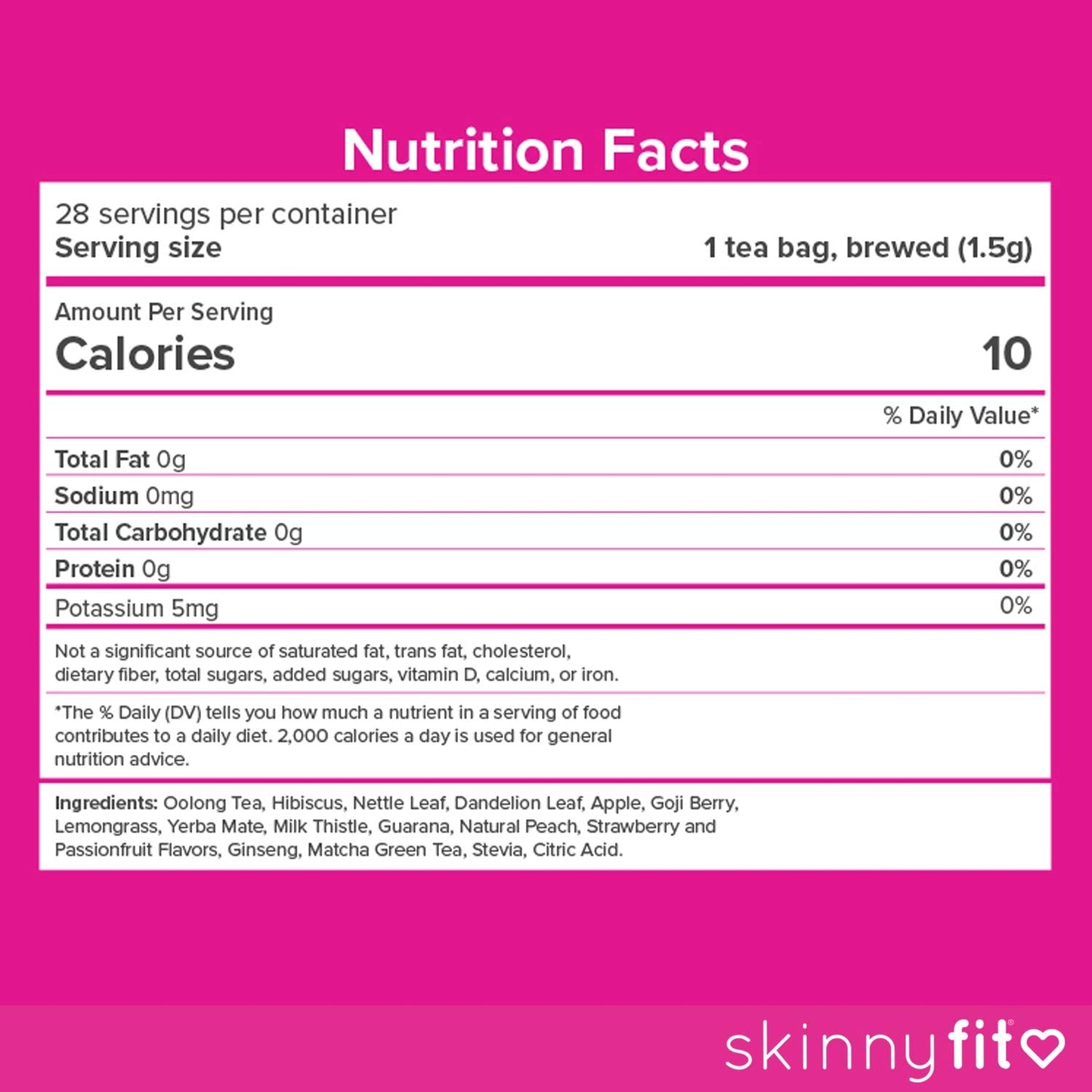 SkinnyFit Detox Tea: All-Natural, Laxative-Free, Supports A Healthy Weight SkinnyFitUS supplements