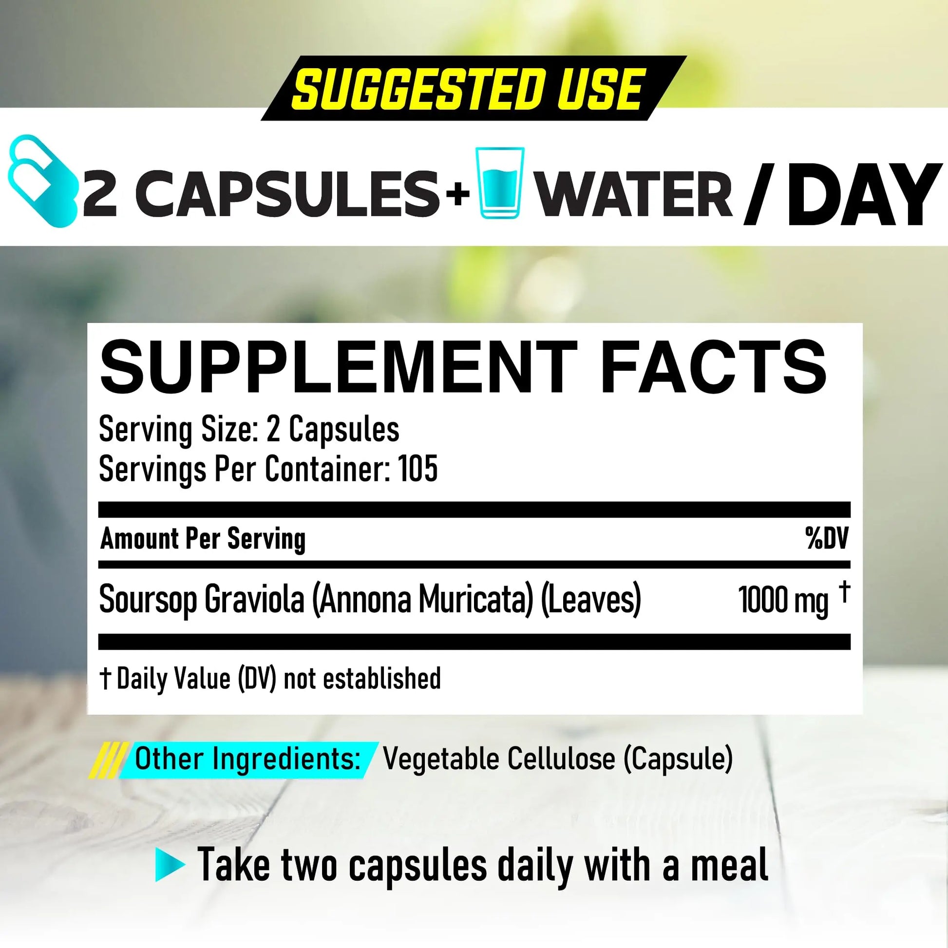 Soursop Graviola Leaves Capsules - Soursop Fruit Advanced - 210 Counts for 105 Servings DEDICADnz supplements