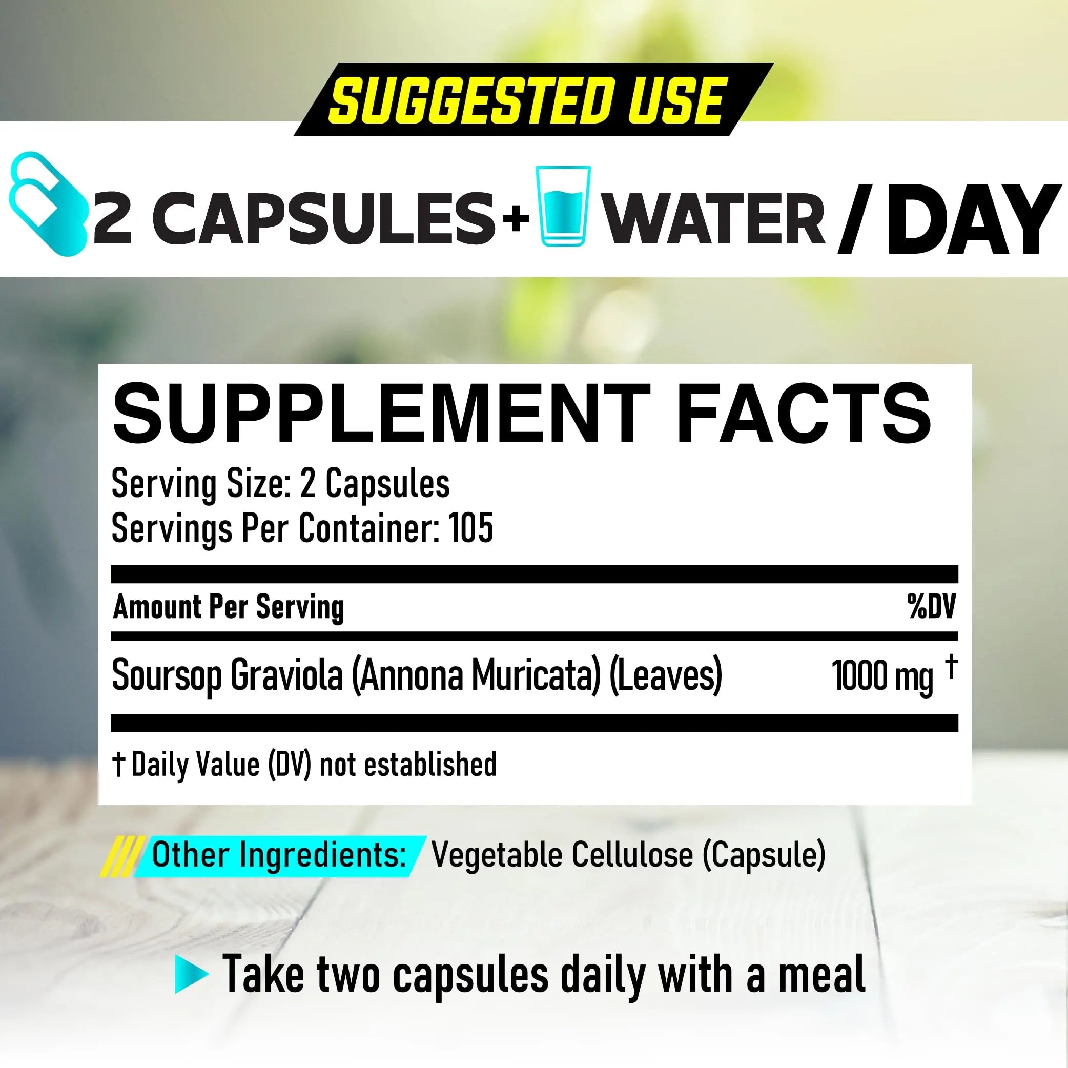 Soursop Graviola Leaves Capsules - Soursop Fruit Advanced - 210 Counts for 105 Servings DEDICADnz supplements