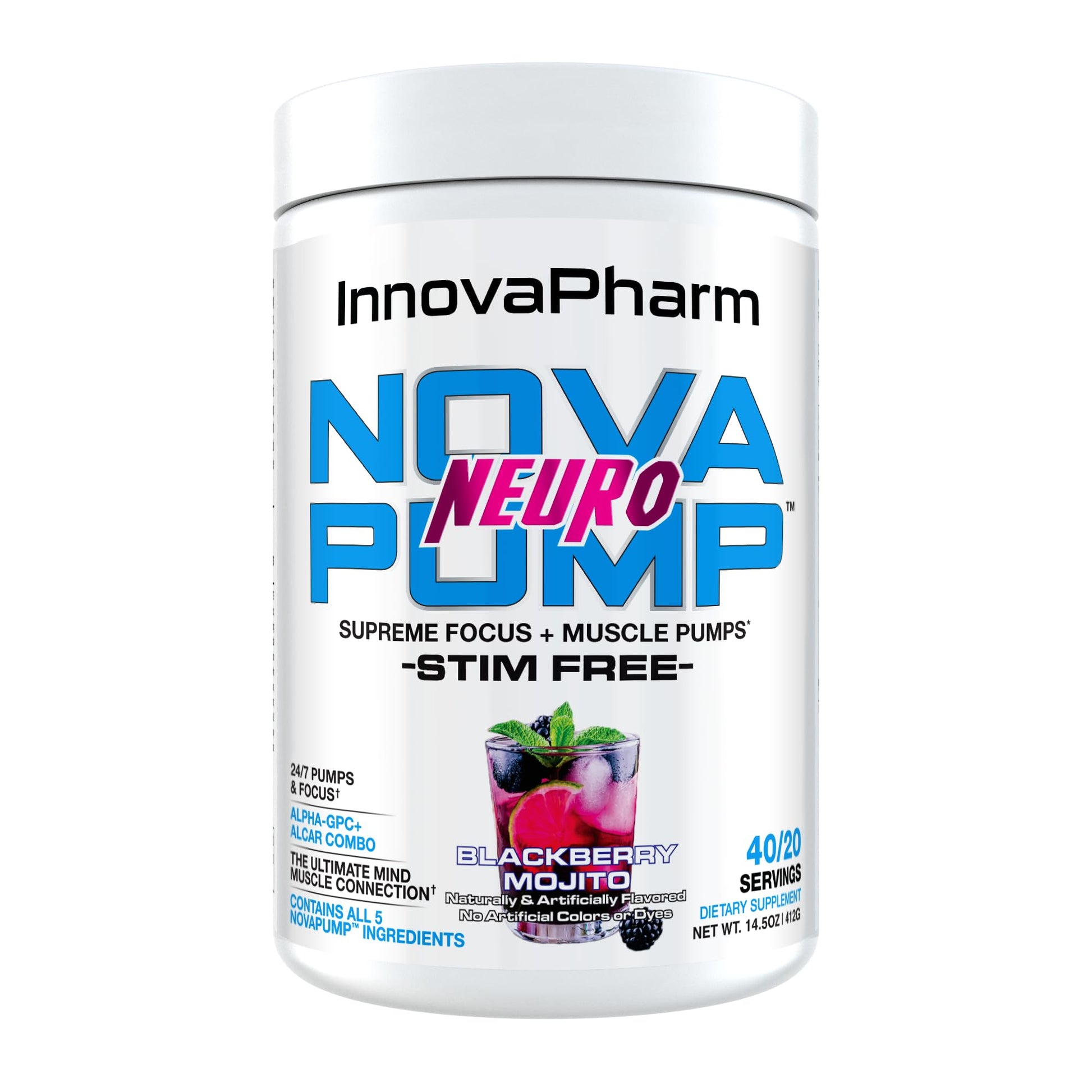 InnovaPharm NOVAPUMP Neuro (BlackBerry Mojito) Powder - 14.5 Ounces InnovaPharmAu supplements