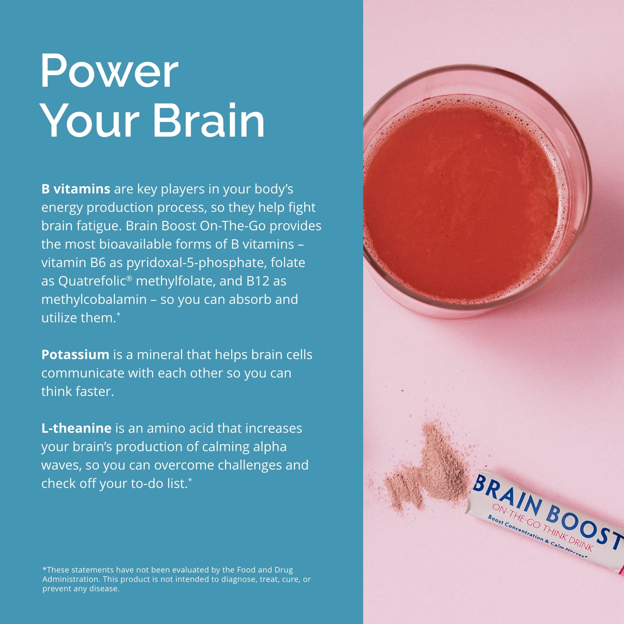BRAINMD Dr Amen Brain Boost On The Go - 10 Packets, Berry Flavor - Nootropic Drink Powder, Promotes Focus, Clarity & Mental Energy - Caffeine Free, Gluten Free - 10 Servings BRAINMDAu supplements