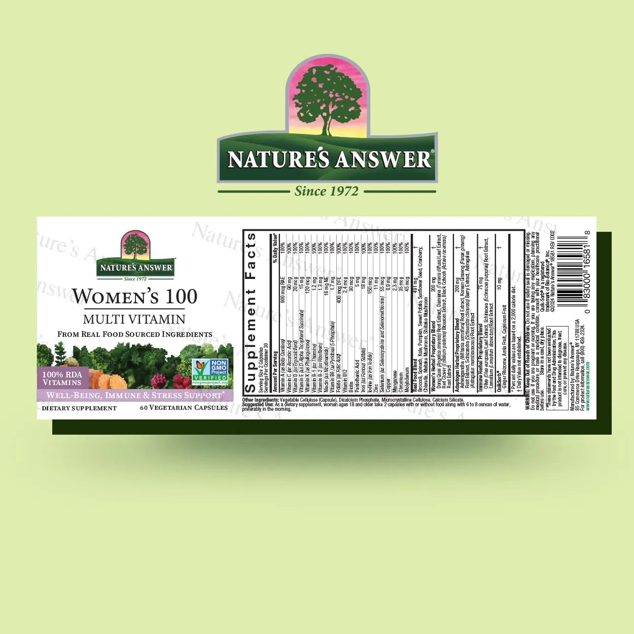 Nature's Answer Women's 100, Multivitamin, 60 Vegetarian Capsules Nature's AnswerAu supplements