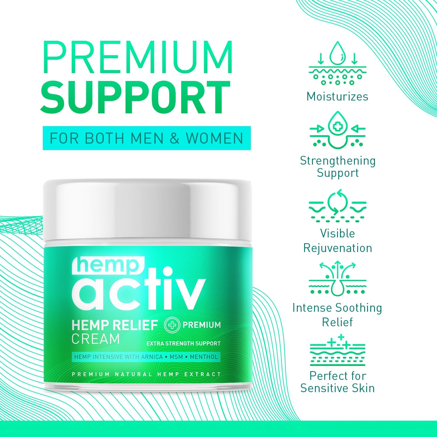 HEMPACTIV Cooling Hemp Cream – Menthol, MSM & Arnica – Fast-Absorbing, Non-Greasy Formula for Muscles & Joints – 4oz Best-Value Size HEMPACTIVAu supplements