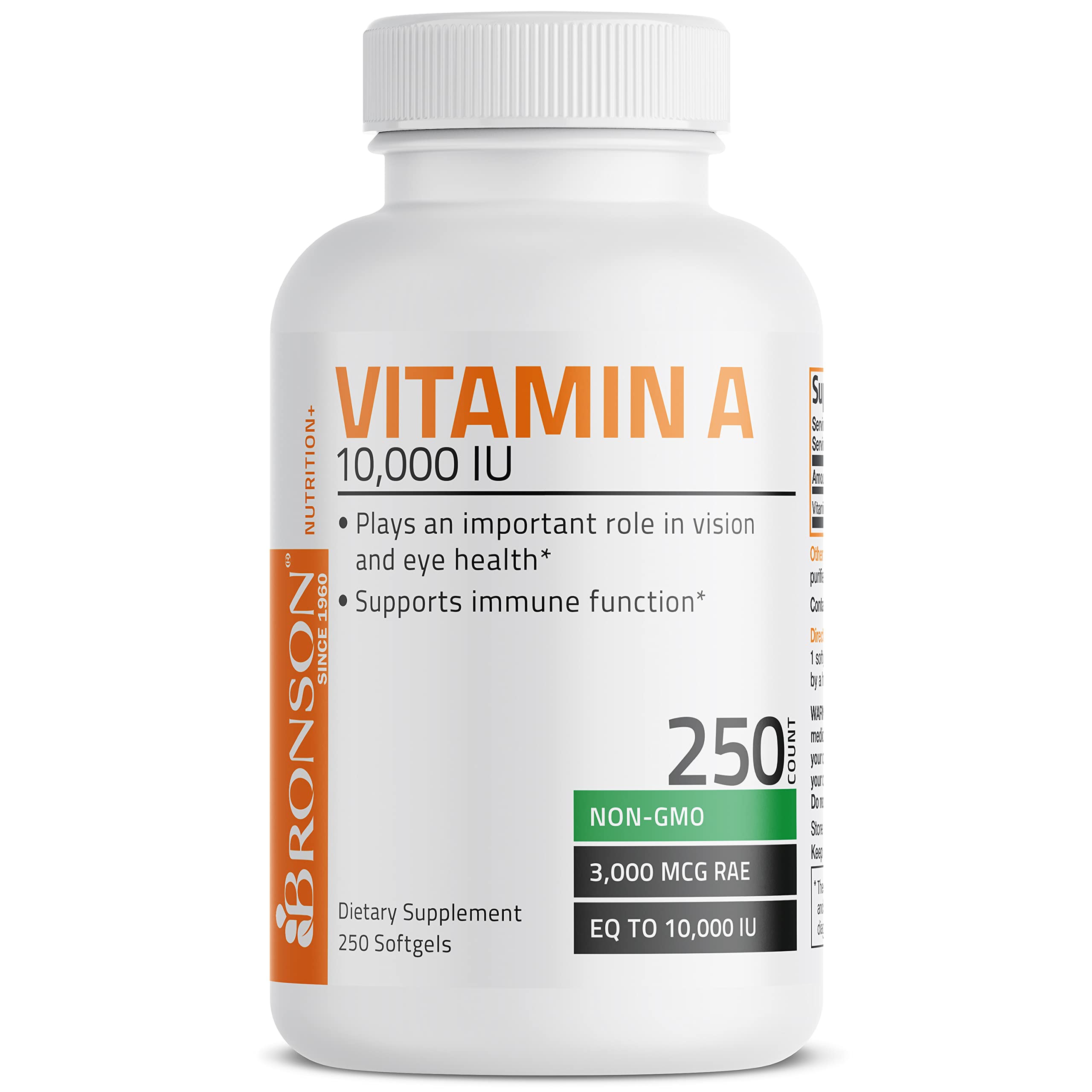 Bronson Vitamin A 10,000 IU Premium Non-GMO Formula Supports Healthy Vision BronsonUS supplements