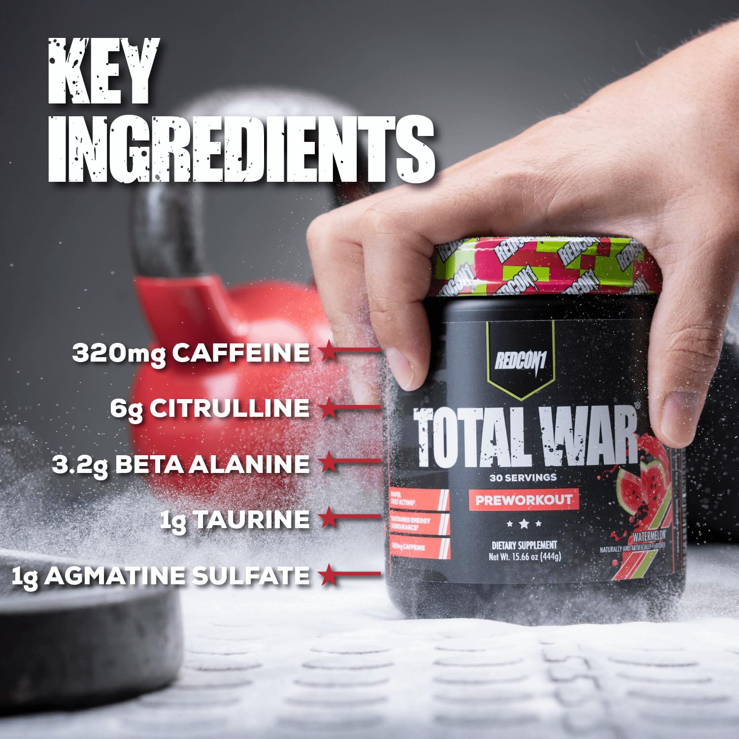 REDCON1 Total War Pre Workout Powder, Kiwi Lime - Beta Alanine + Citrulline Malate Keto REDCON1Au supplements