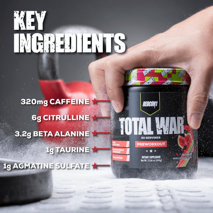 REDCON1 Total War Pre Workout Powder, Kiwi Lime - Beta Alanine + Citrulline Malate Keto REDCON1US supplements