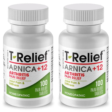 T-Relief Arthritis Arnica +12 Pain Relieving Natural Medicines Help Reduce Soreness Stiffness Aches & Pains in Joints Naturally - 100 Tablets (2 Pack) MediNaturaAu supplements