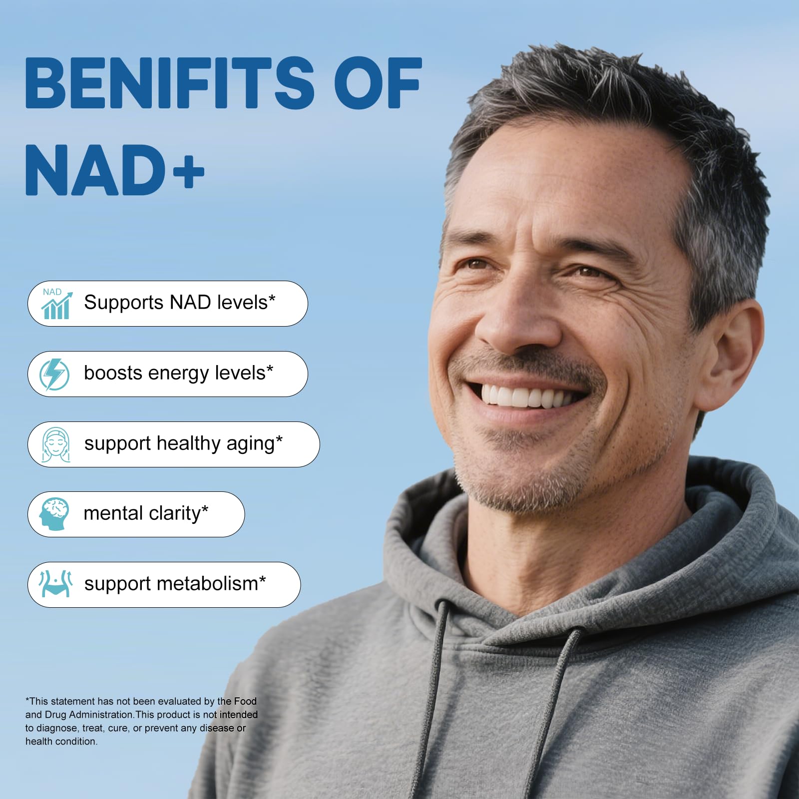 BEWORD Liposomal NAD 2000 Mg, 180 Capsules, 4-in-1 Formula with Liposomal NAD, Trans-Resveratrol, Non-GMO | Energy Support BEWORDAu supplements