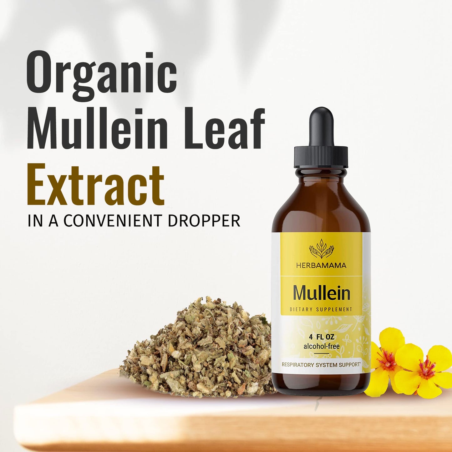 Mullein Leaf Tincture - Lung Cleanse - Vegan Mullein Drops - Lung Detox HERBAMAMAUS supplements