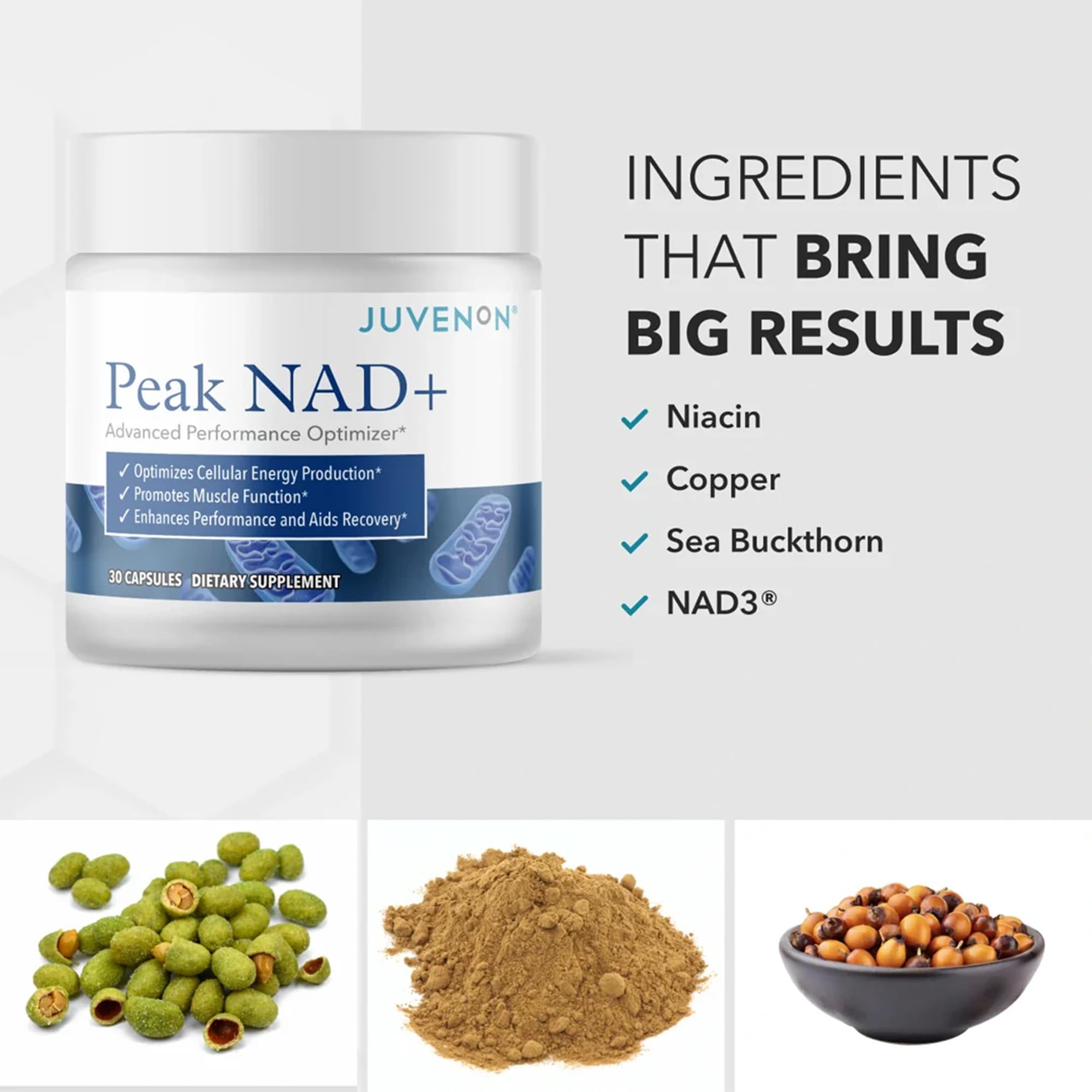 Juvenon Peak NAD+ | Advanced Cellular Health and Regeneration Formula | Boost NAD+ Levels, Support Cellular Vitality, and Promote Natural Renewal JuvenonAu supplements
