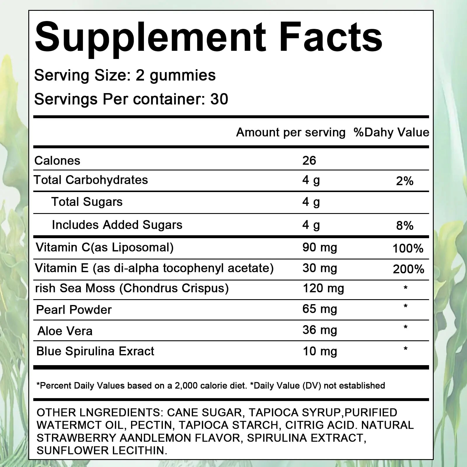 YATIME Hair Loss Gummies,Sea Moss Gummies with Vitamin C, Vitamin E, Aloe Vera, Pearl Powder Support Faster Hair Growth YATIMEAu supplements