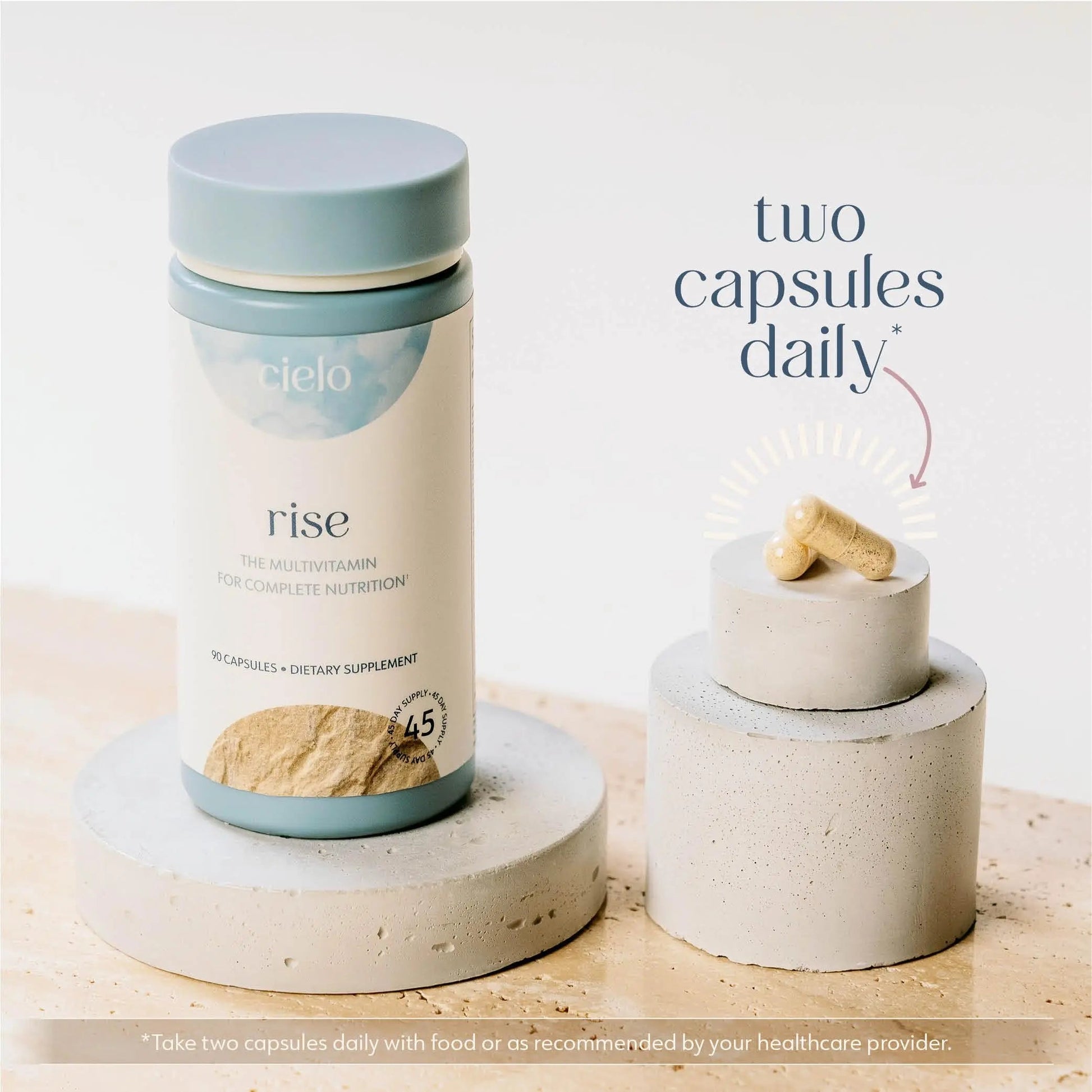 Cielo Rise Multivitamin for Women and Men - Vitamin A, C, D3, E K2, & More - Magnesium Glycinate, Citrate, and Malate for Digestive Support CieloAu supplements