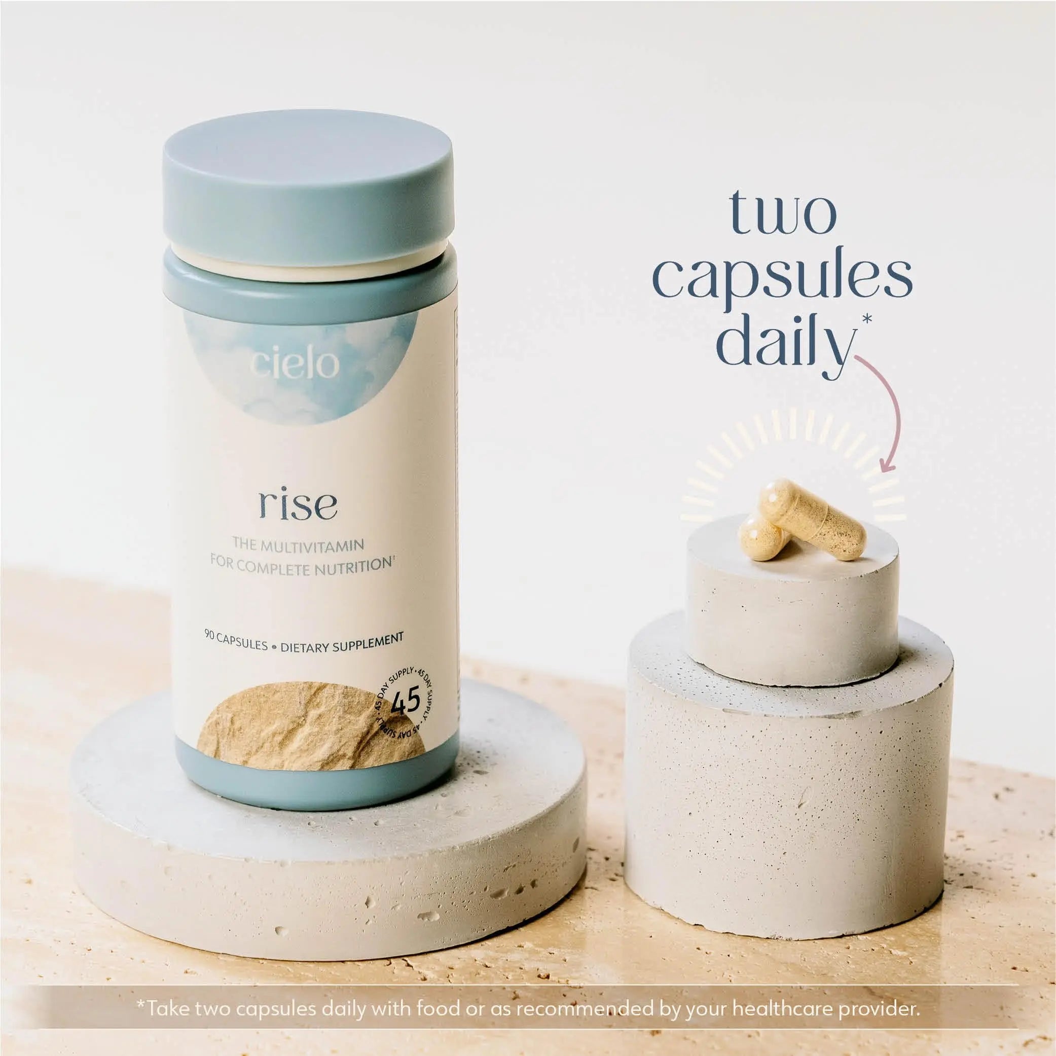 Cielo Rise Multivitamin for Women and Men - Vitamin A, C, D3, E K2, & More - Magnesium Glycinate, Citrate, and Malate for Digestive Support CieloAu supplements