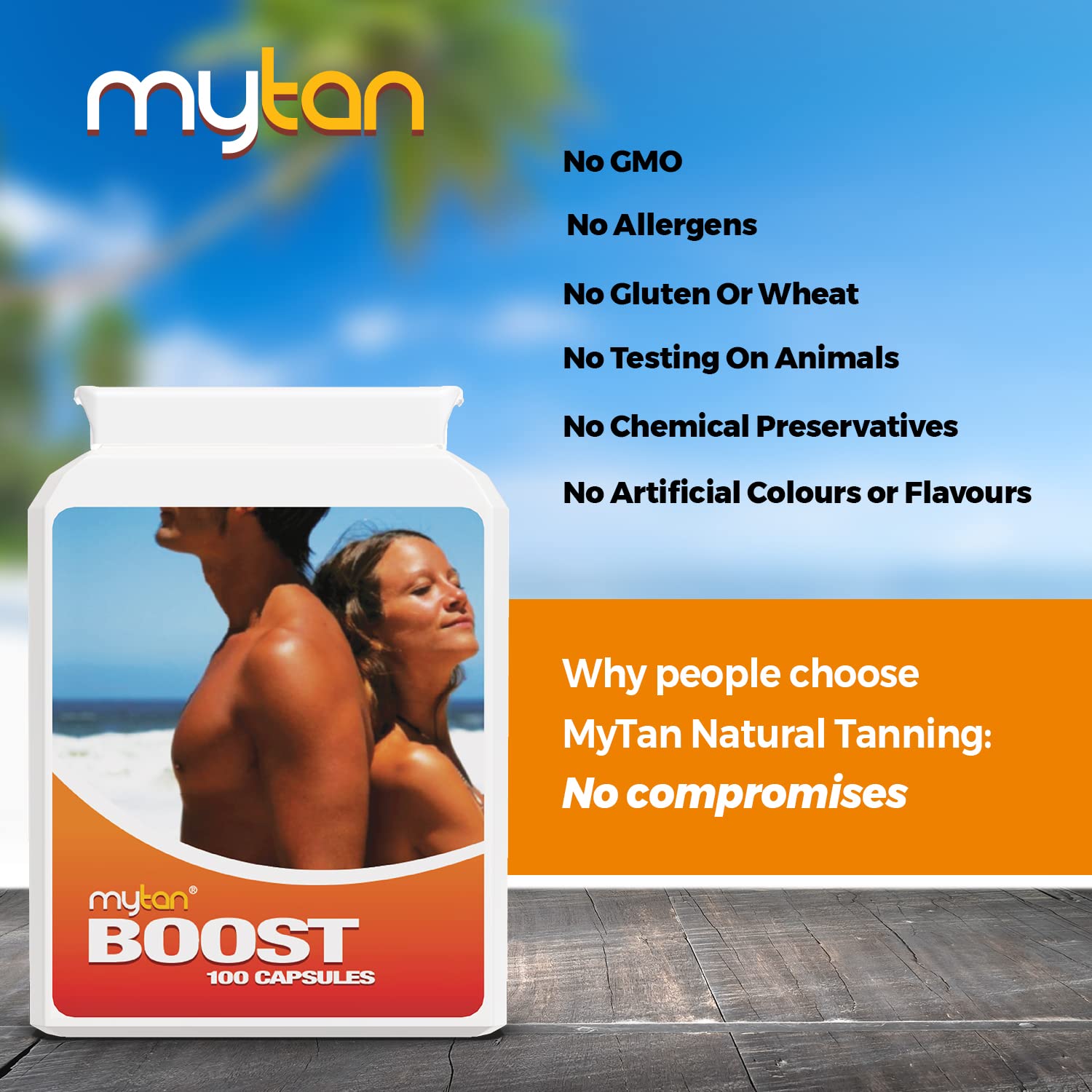 MyTan Boost Tan Pills | 100 Capsules | Sun Tan Accelerator | Natural Tanning Supplement | Tyrosine, Copper Multivitamin | 25-Day Extended Holiday Supply MyTanAu supplements